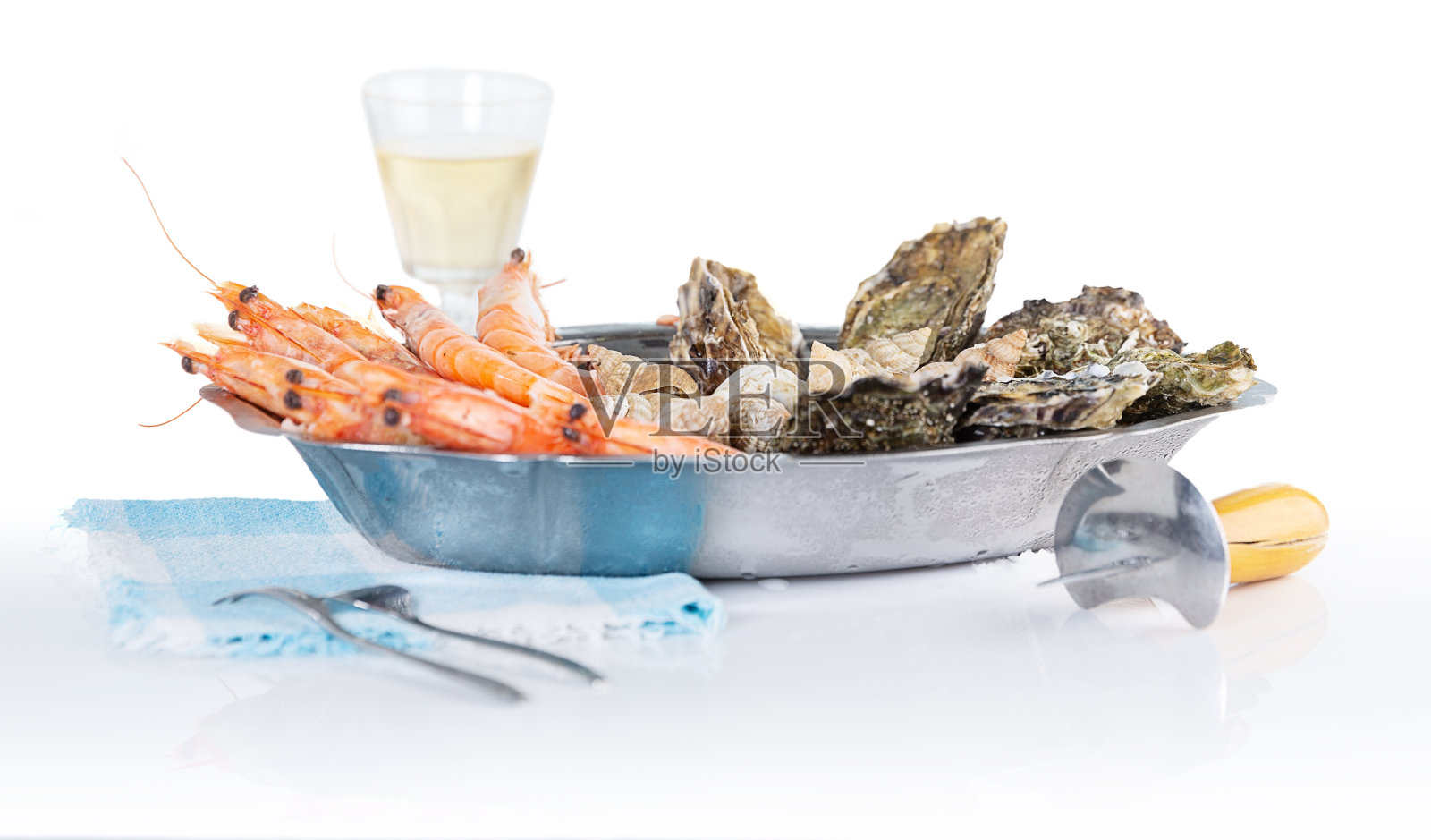 贝类和虾拼盘照片摄影图片