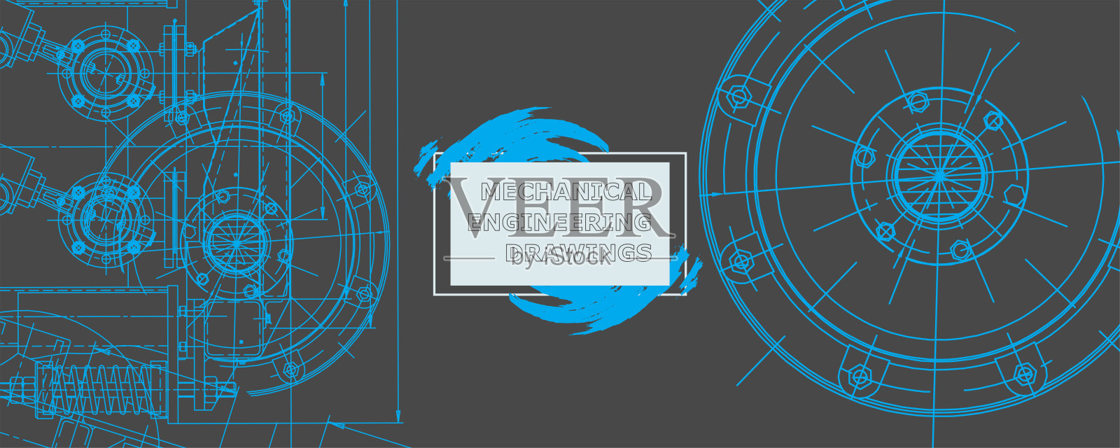 机械工程制图。抽象的画插画图片素材