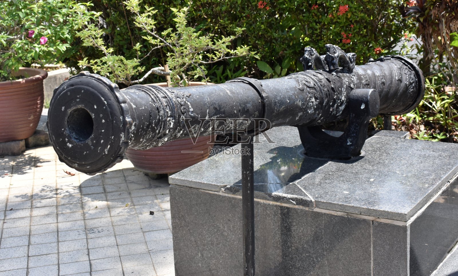 马来西亚古老的黑色大炮照片摄影图片