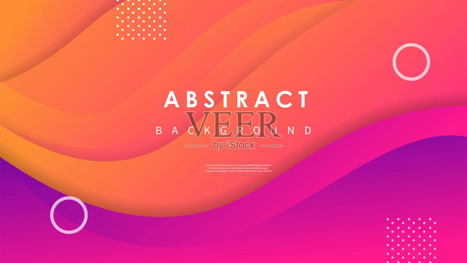 抽象波背景与彩色形状矢量插画图片素材