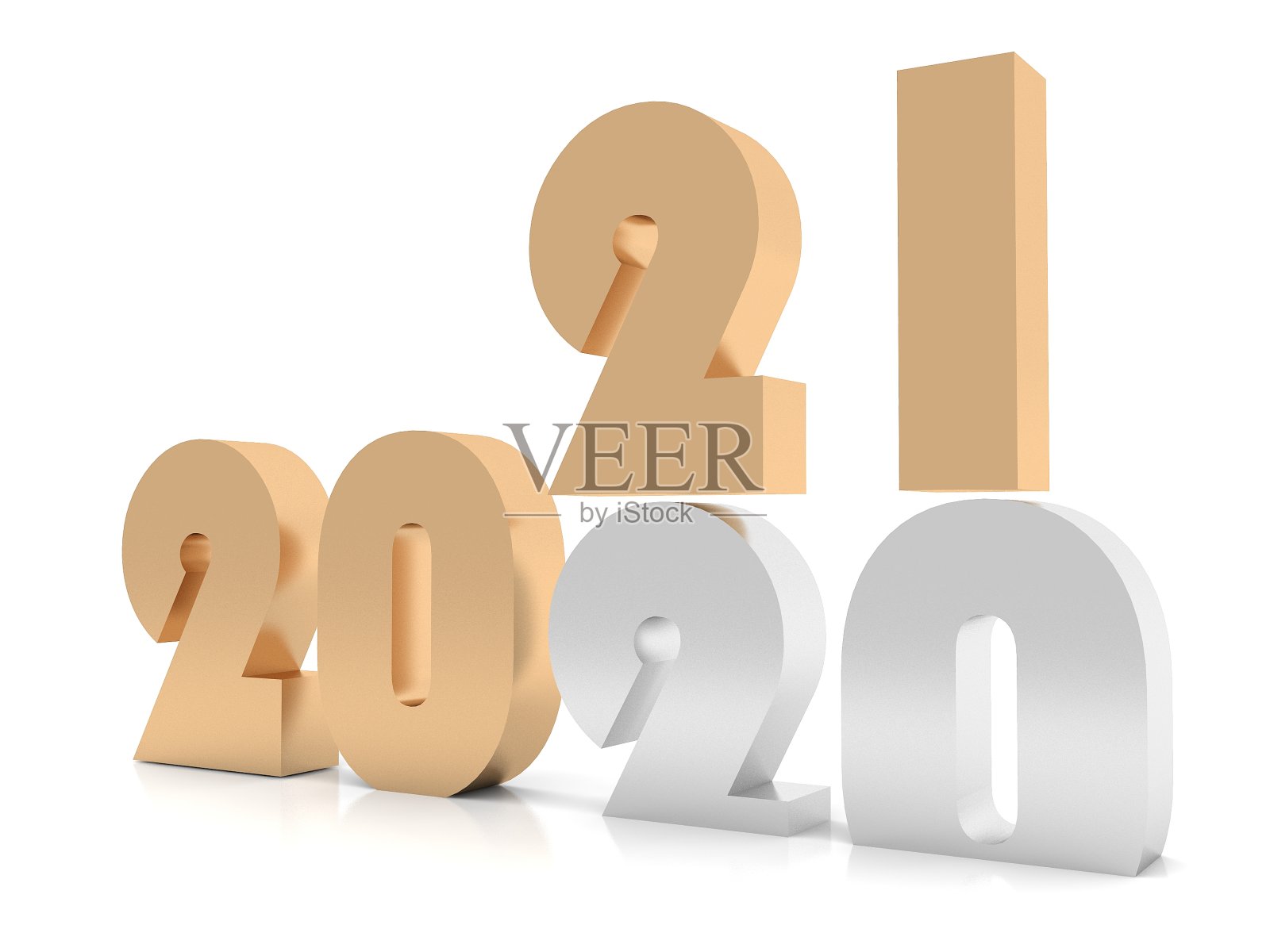 2021年新年，3d渲染照片摄影图片