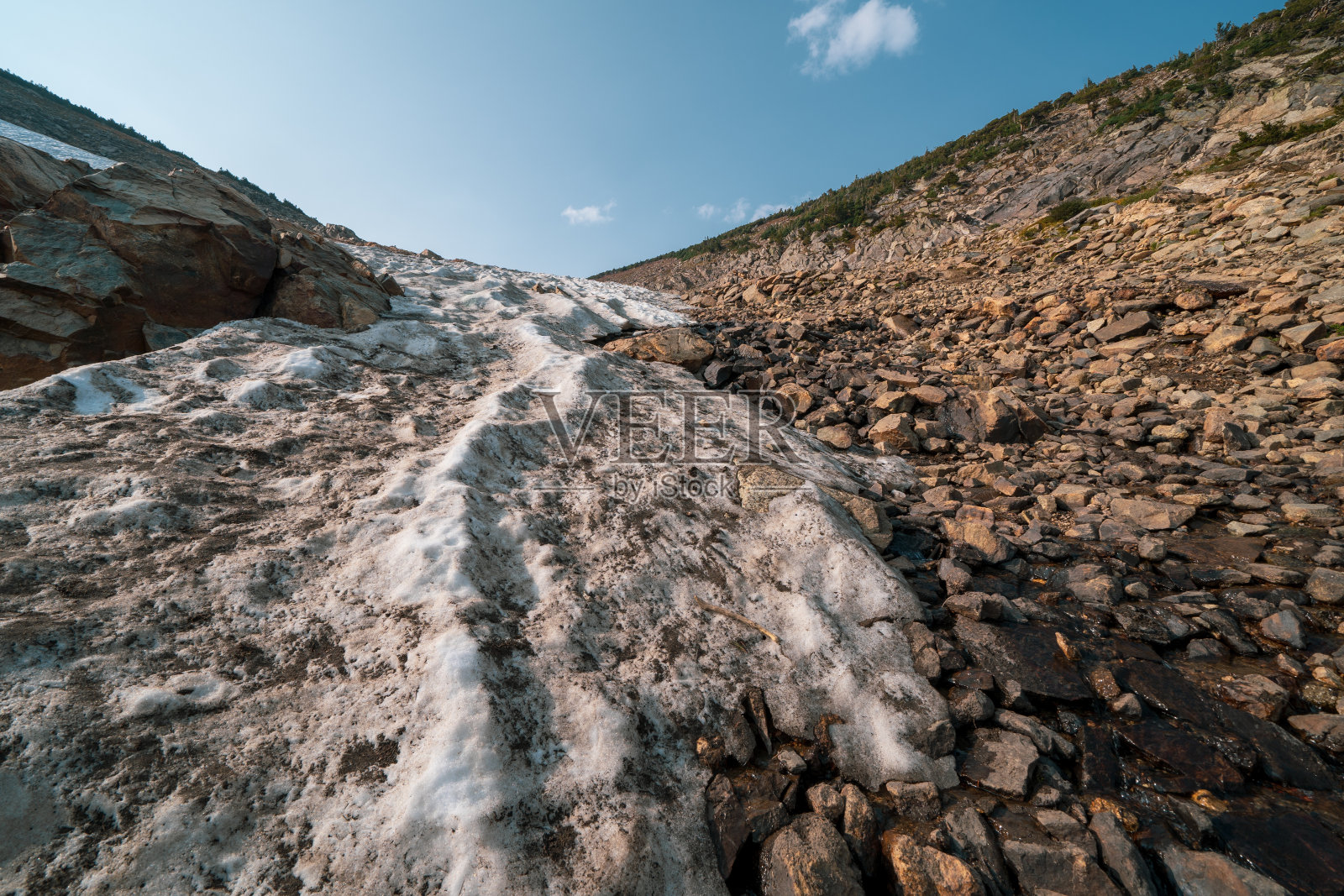 爱达荷泉附近科罗拉多州正在融化的圣玛丽冰川照片摄影图片