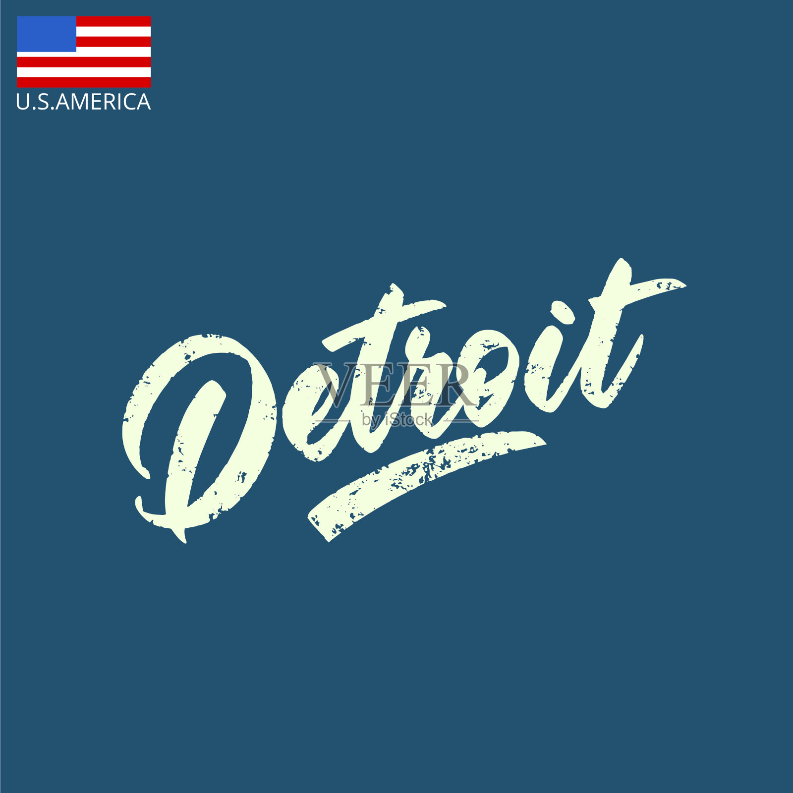 古铭文城市美国底特律插画图片素材