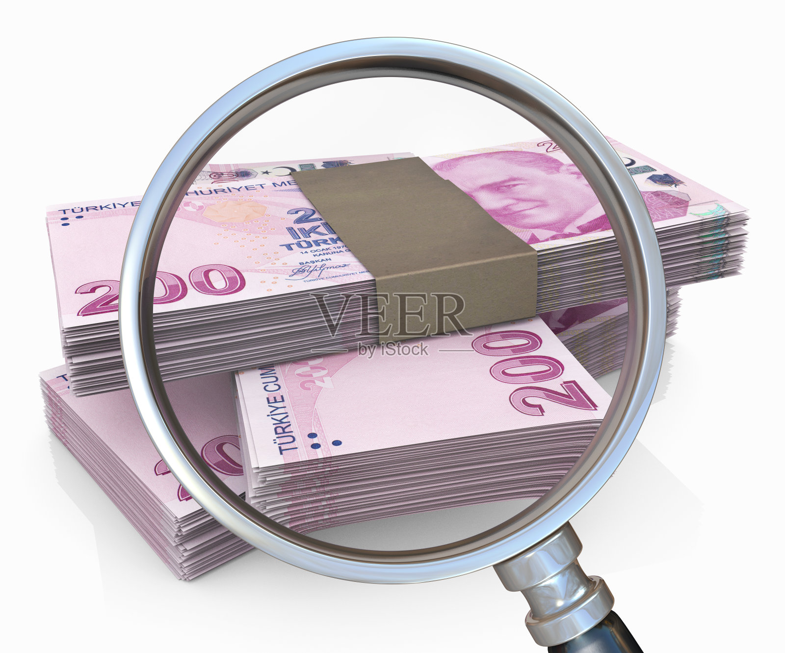 寻找一堆土耳其里拉钞票照片摄影图片