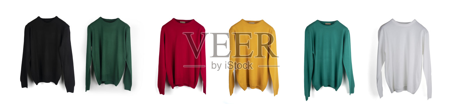 彩色毛衣孤立在白色背景上照片摄影图片