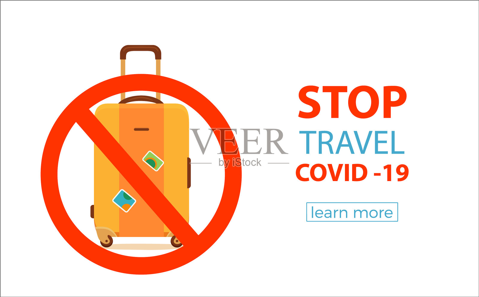 停止旅行，遏制COVID-19插画图片素材