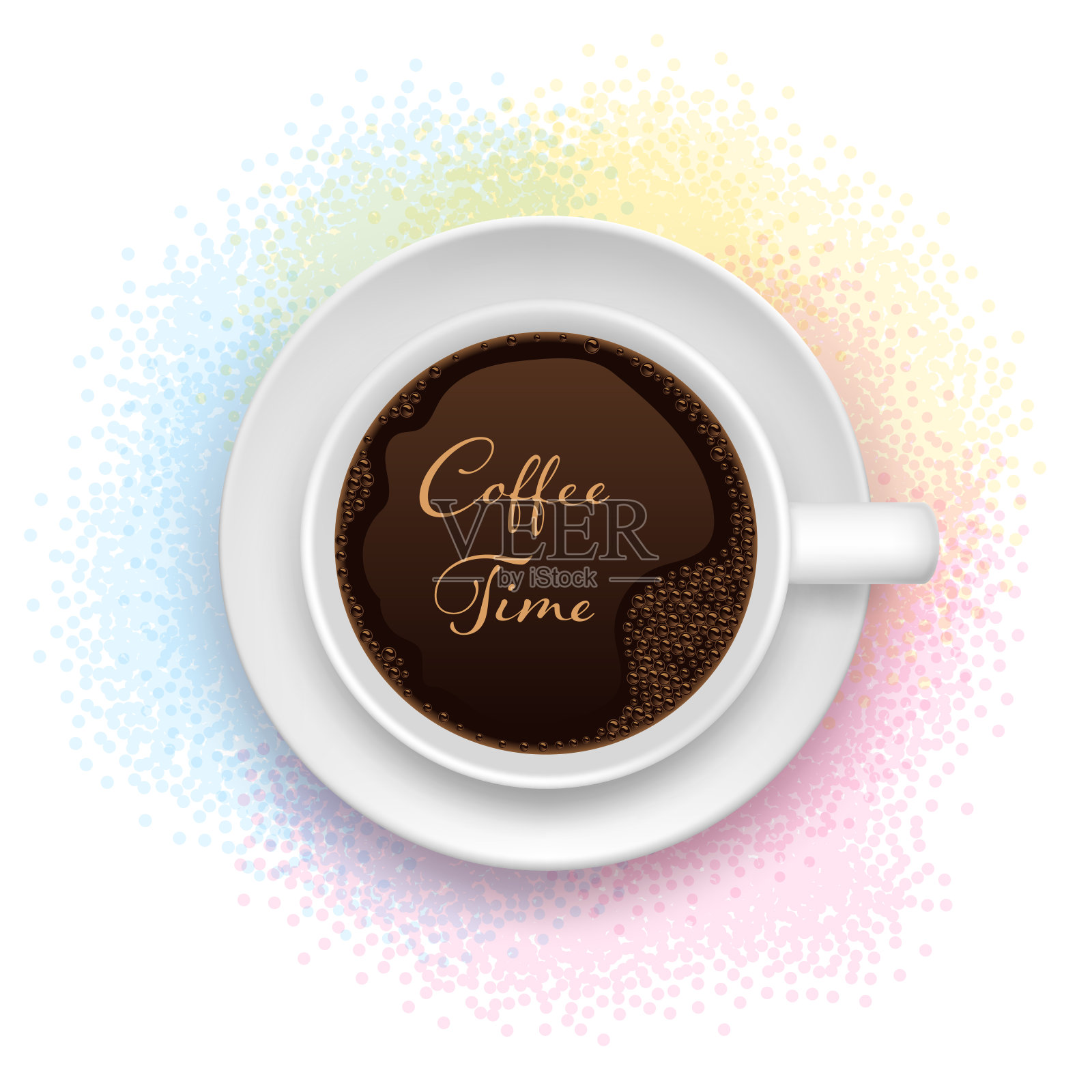 咖啡杯俯视图设计元素图片