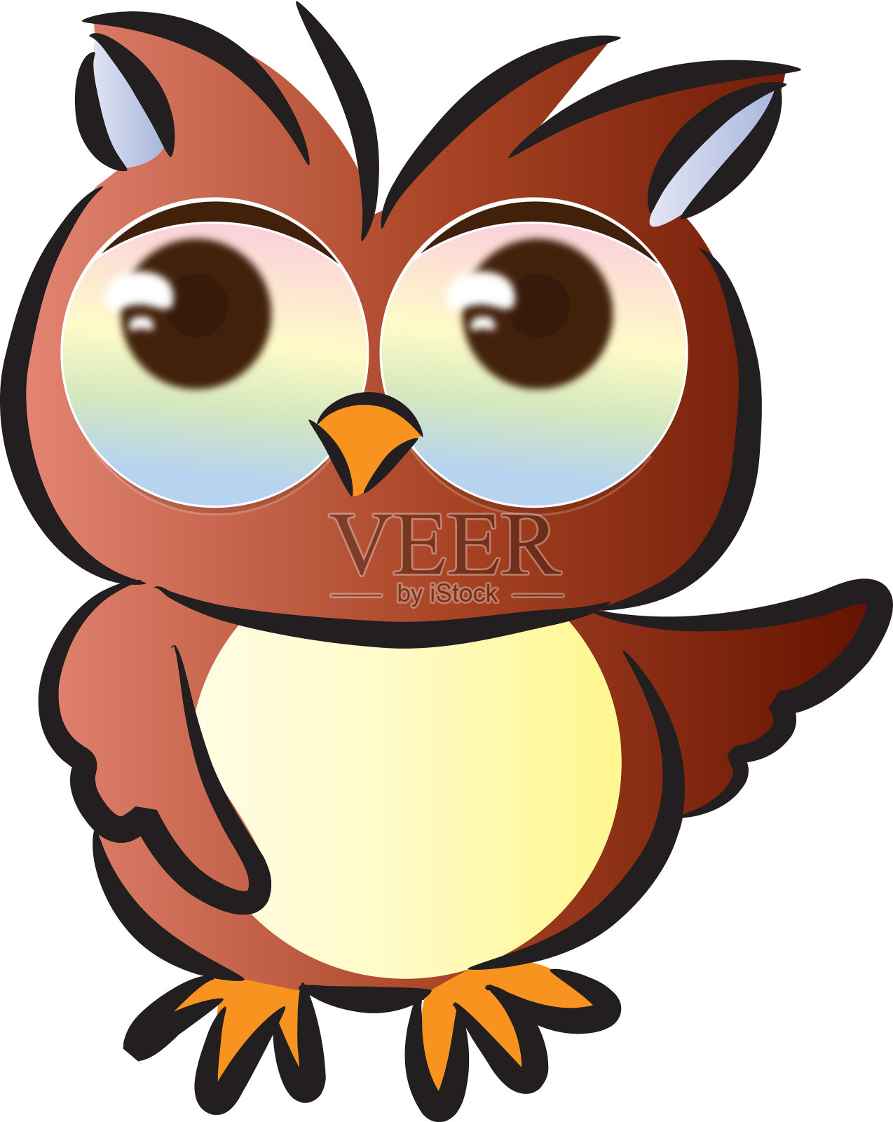 卡通可爱的猫头鹰设计元素图片