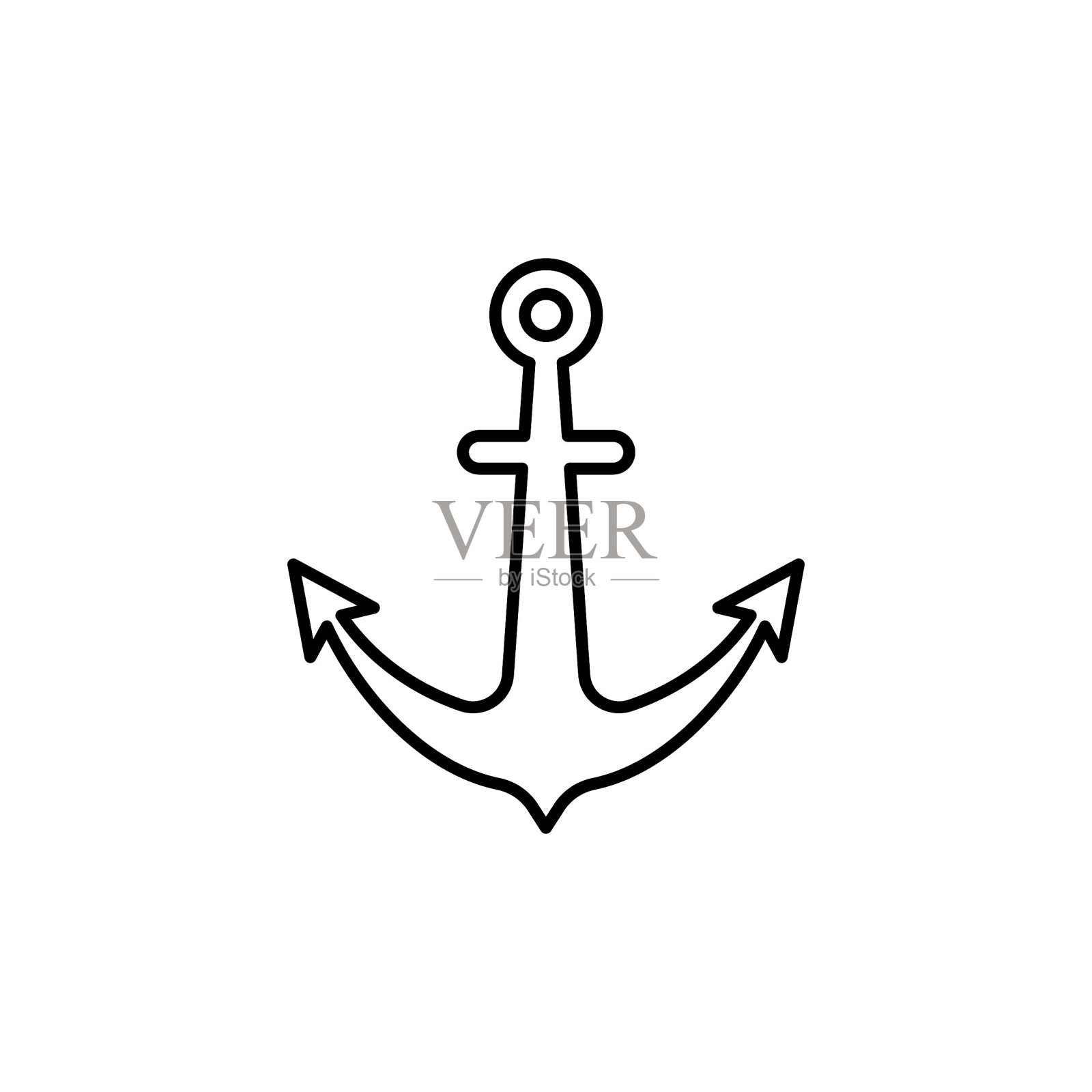 锚文本图标矢量。标识插画图片素材