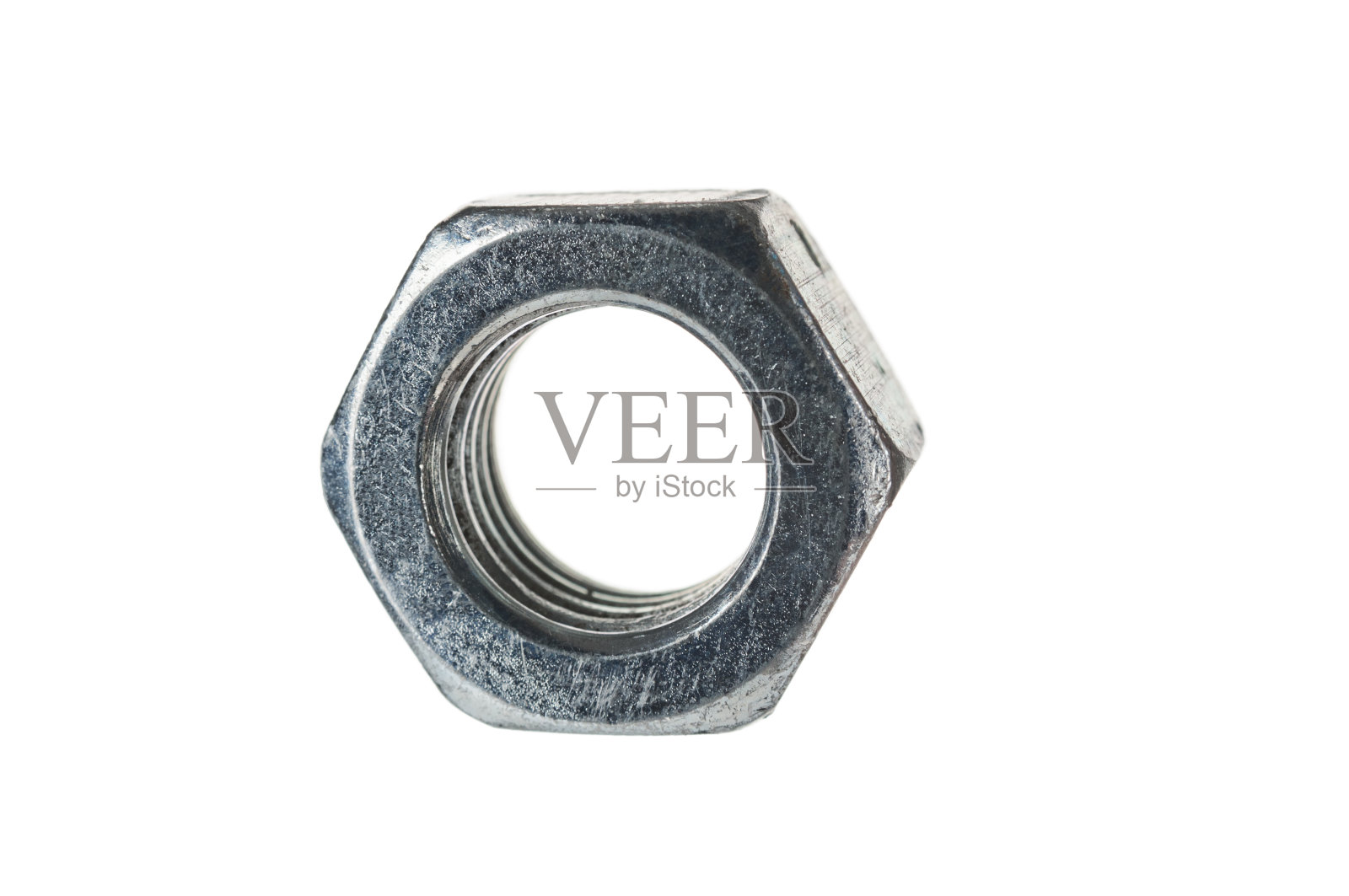 垃圾金属螺母关闭隔离在白色背景照片摄影图片