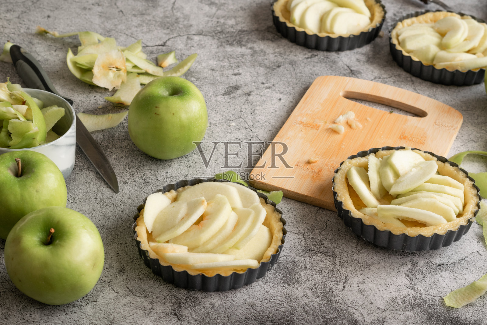 苹果派的酥皮点心，烹饪概念照片摄影图片