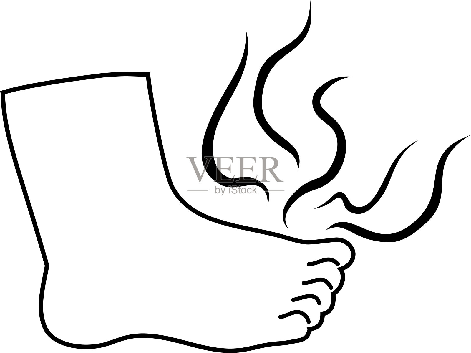 男性脚部气味难闻插画图片素材