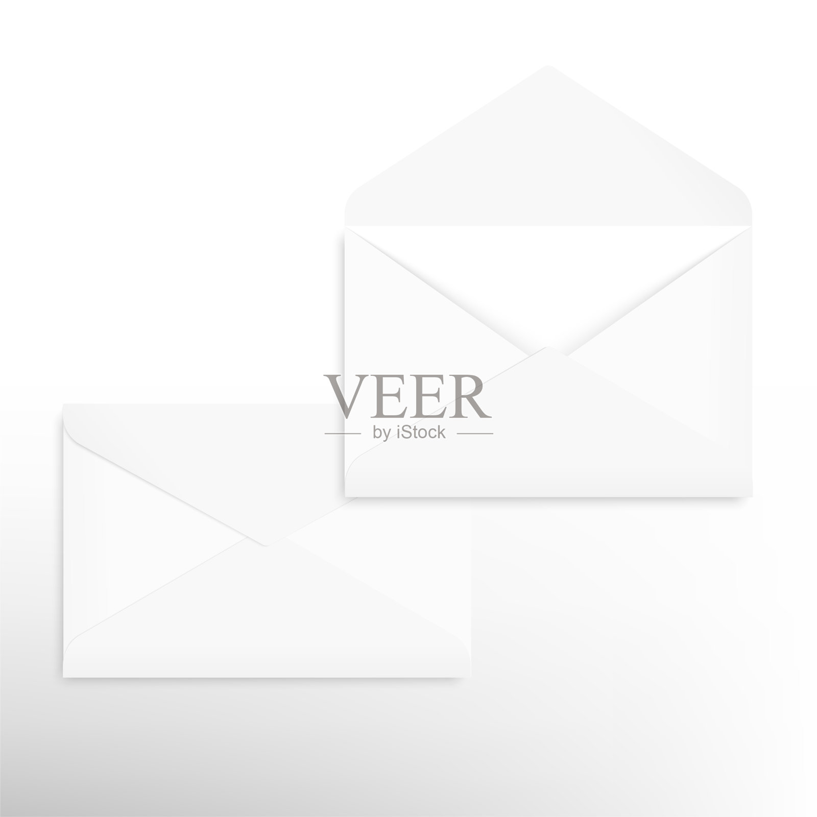 真实的信封模型，为信件或邀请卡。向量。插画图片素材
