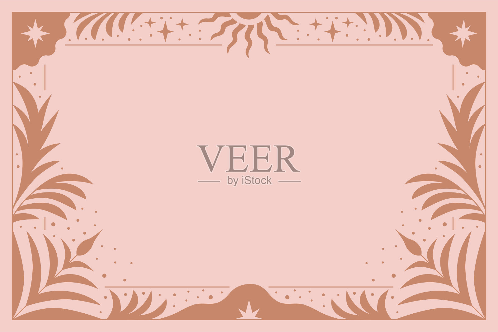 矢量插图在简单的现代风格-水平抽象背景和图形打印-装饰框架与复制空间的文本插画图片素材