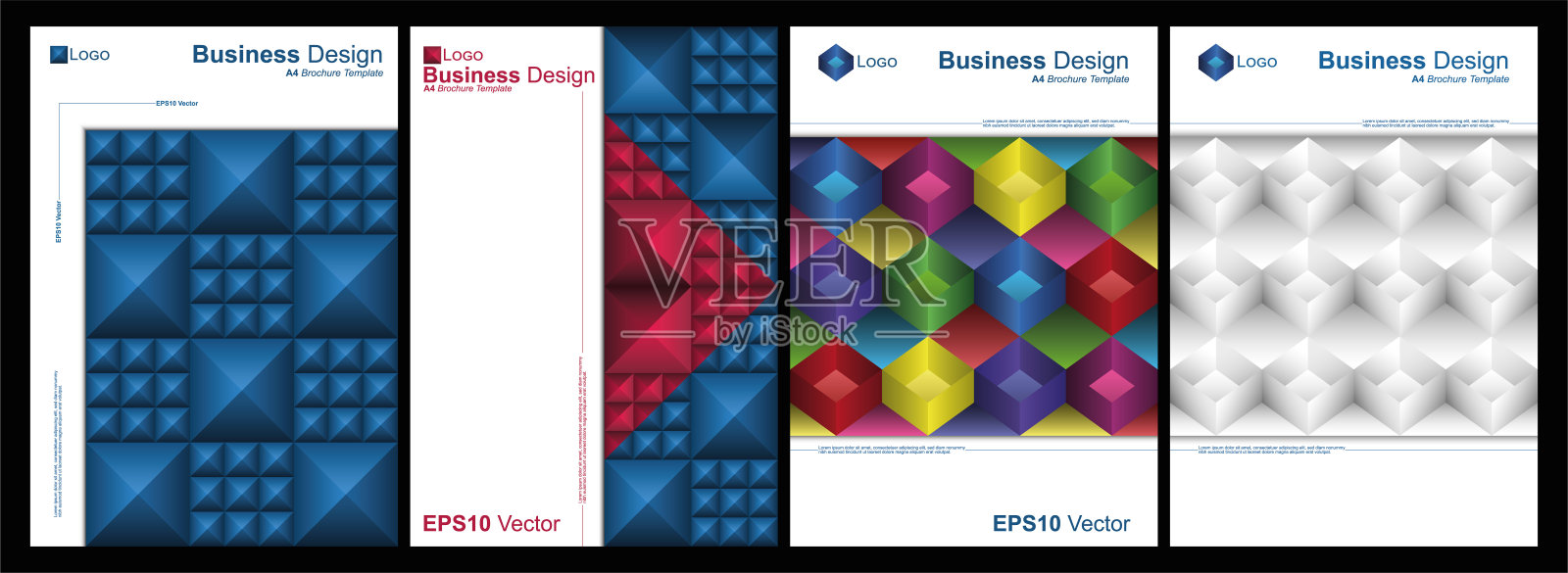 一套A4大小的矢量封面与伟大的设计。适合任何用途。设计模板素材