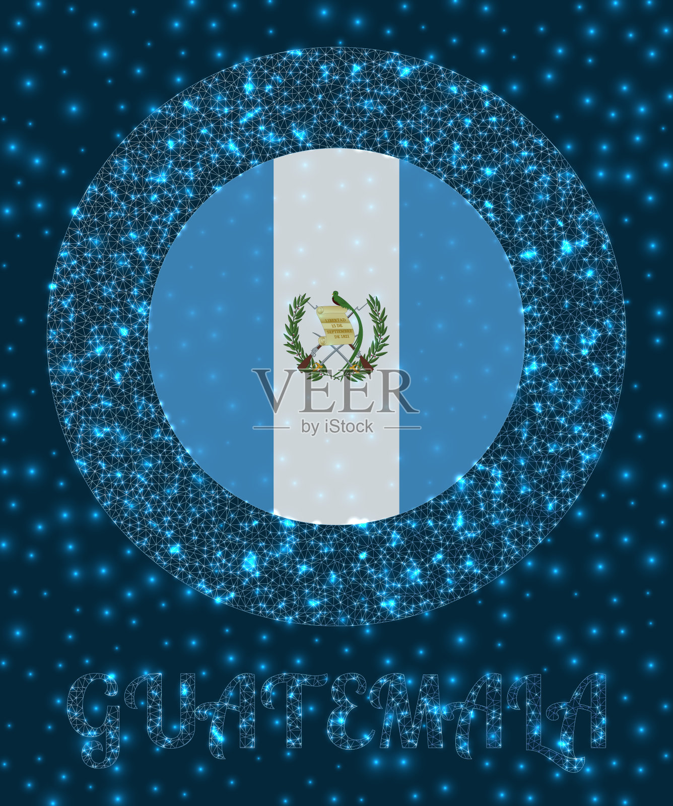 圆形危地马拉徽章。插画图片素材