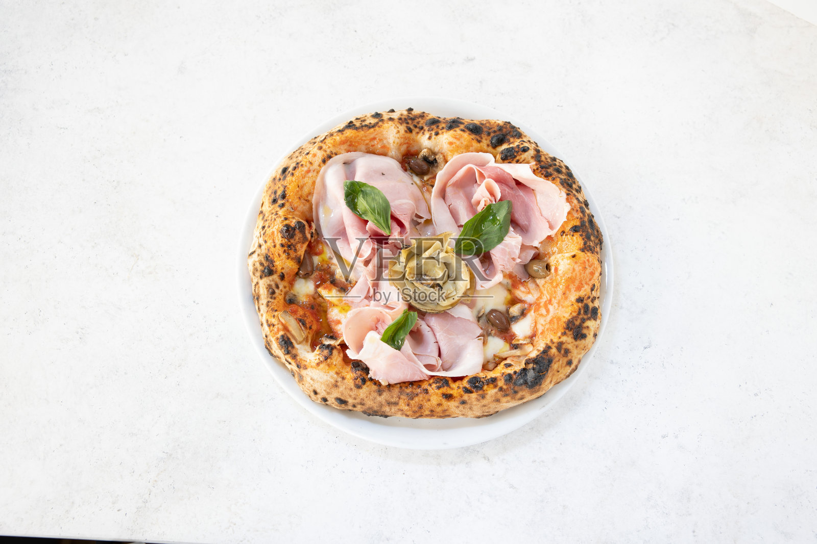 俯瞰那不勒斯披萨照片摄影图片