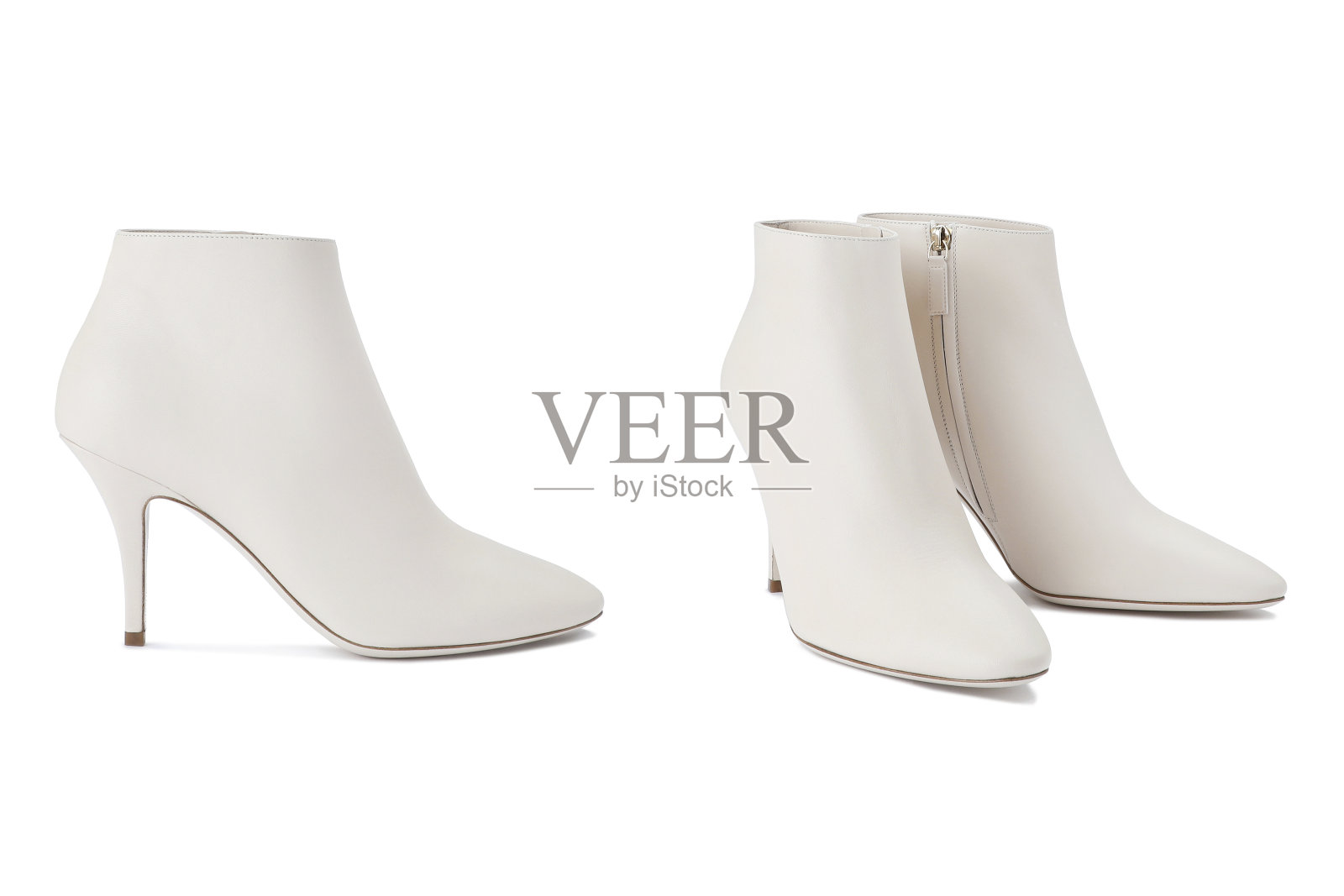 秋季女靴白色照片摄影图片