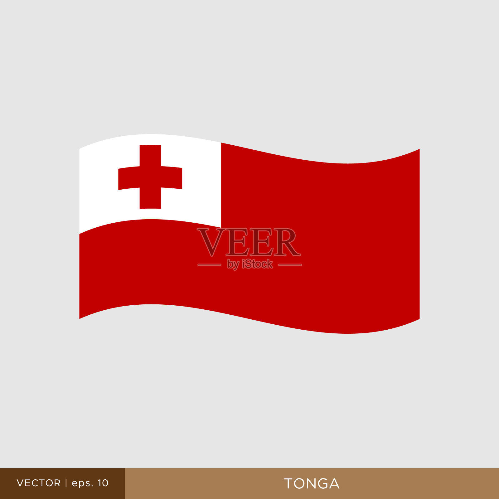 汤加旗帜矢量股票插图设计模板。插画图片素材