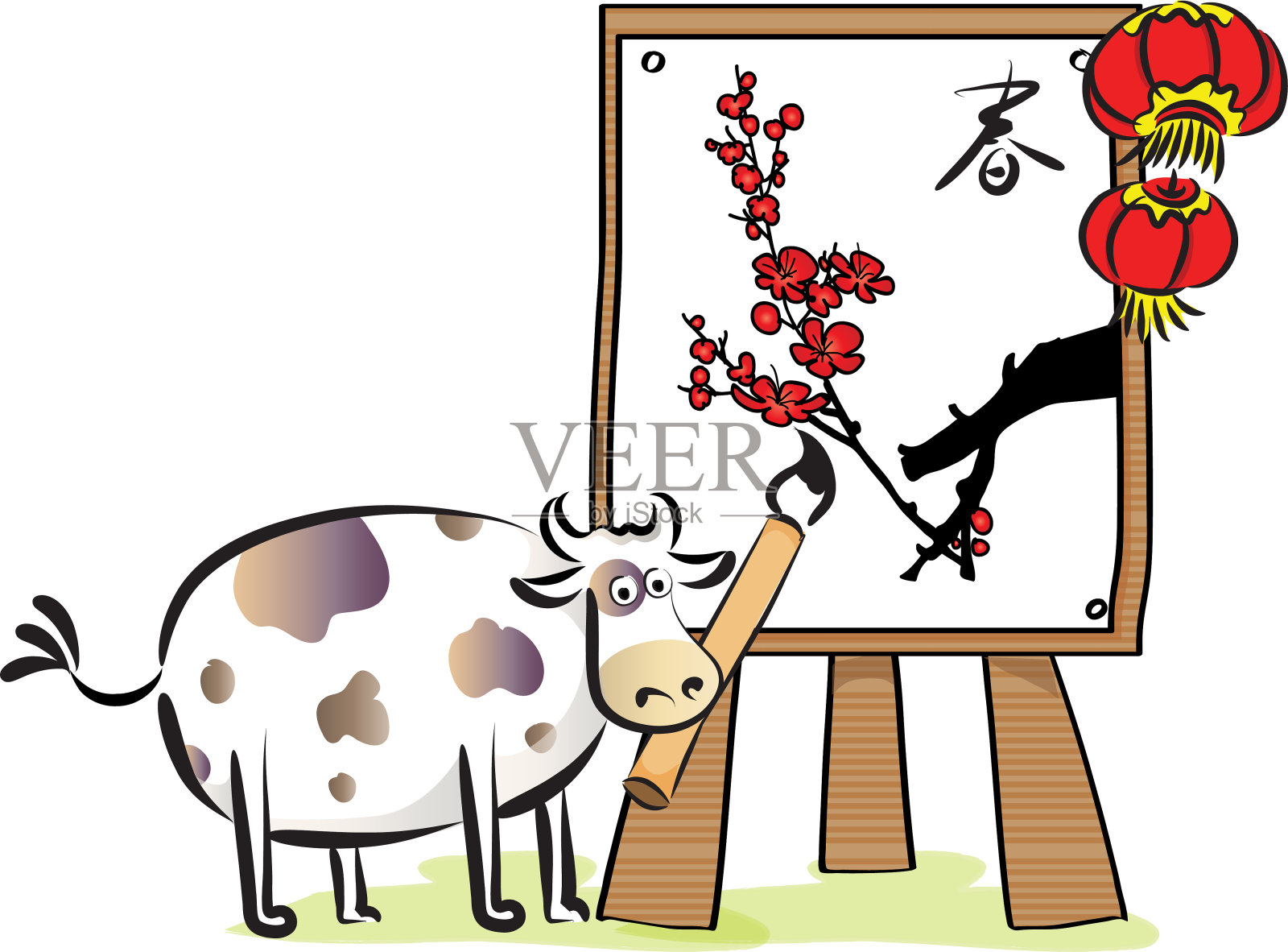 中国牛年插画图片素材