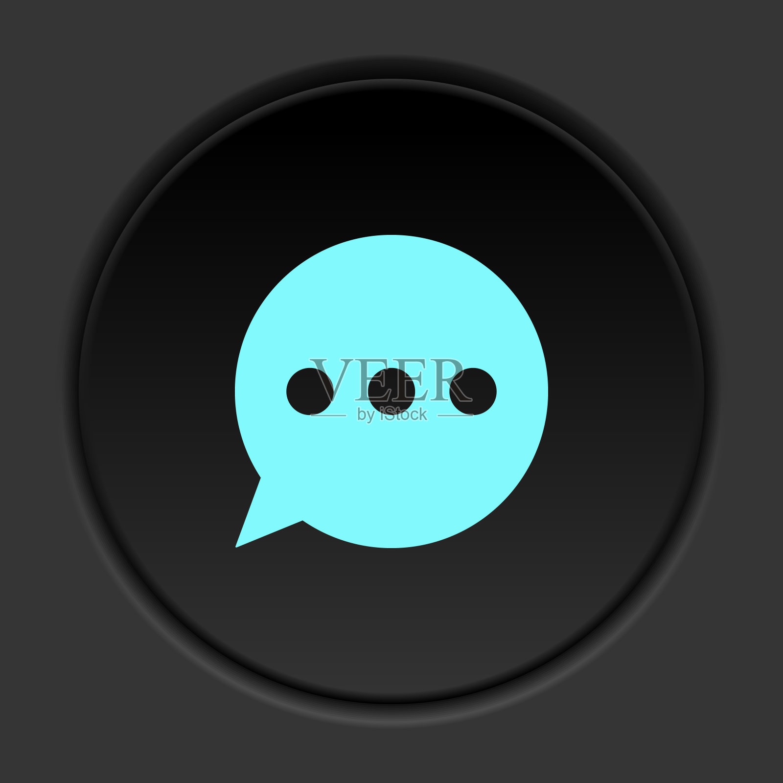 圆形按钮图标，聊天，聊天，气泡。按钮横幅圆形，徽章界面的应用说明设计元素图片