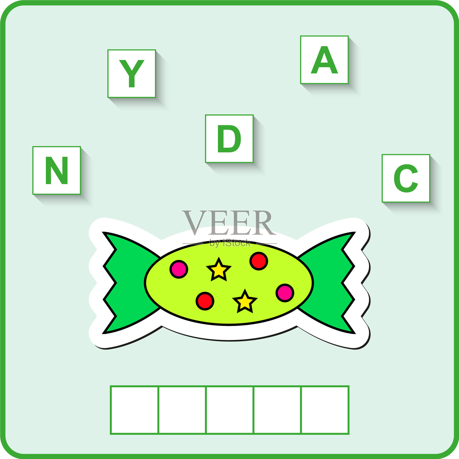 学龄前儿童的字谜工作表插画图片素材