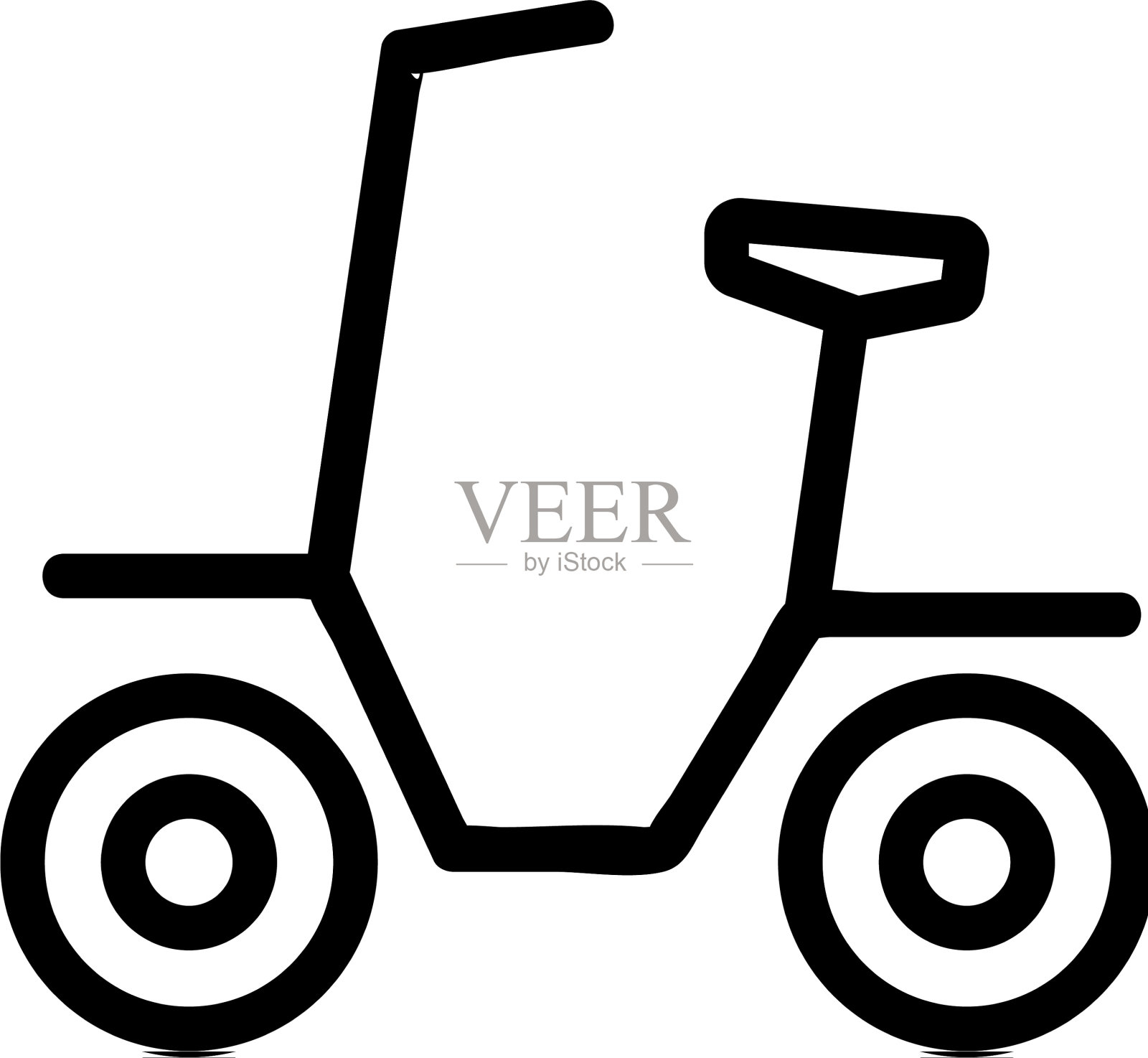 踢踏板车与座位图标轮廓设计元素图片