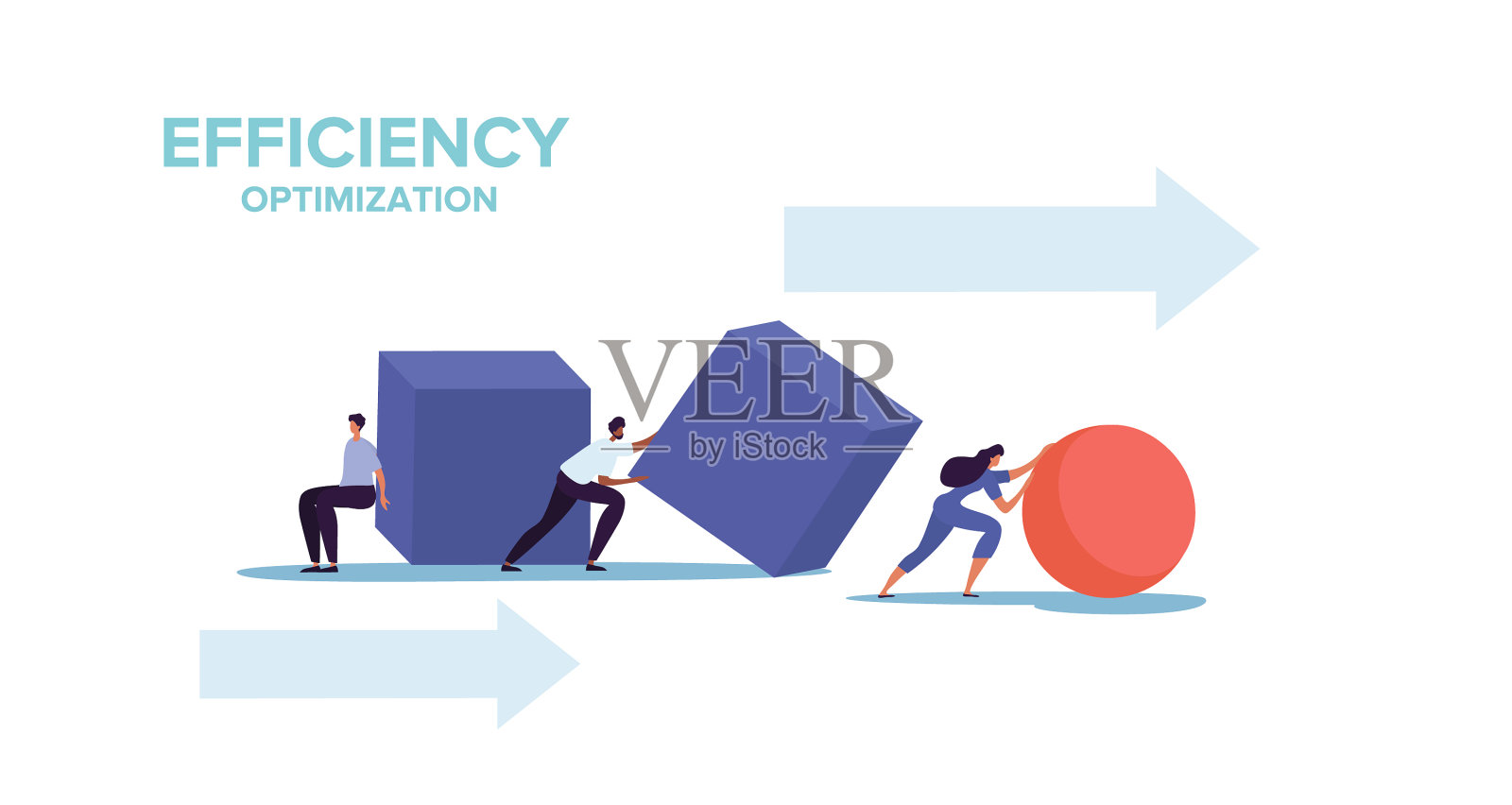 精明的商业和效率的概念插画图片素材