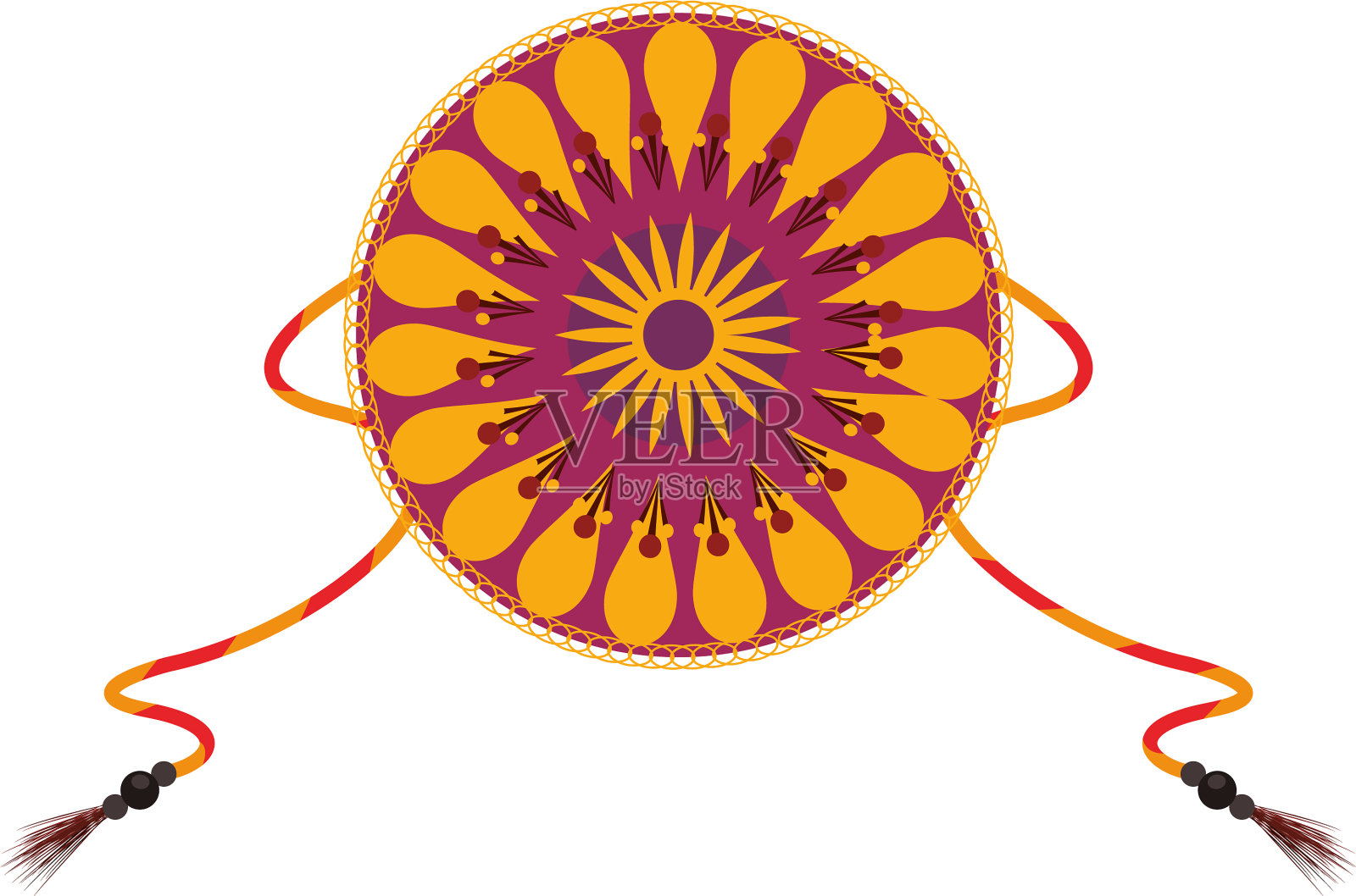 民族曼荼罗与绳带indu风格设计模板素材