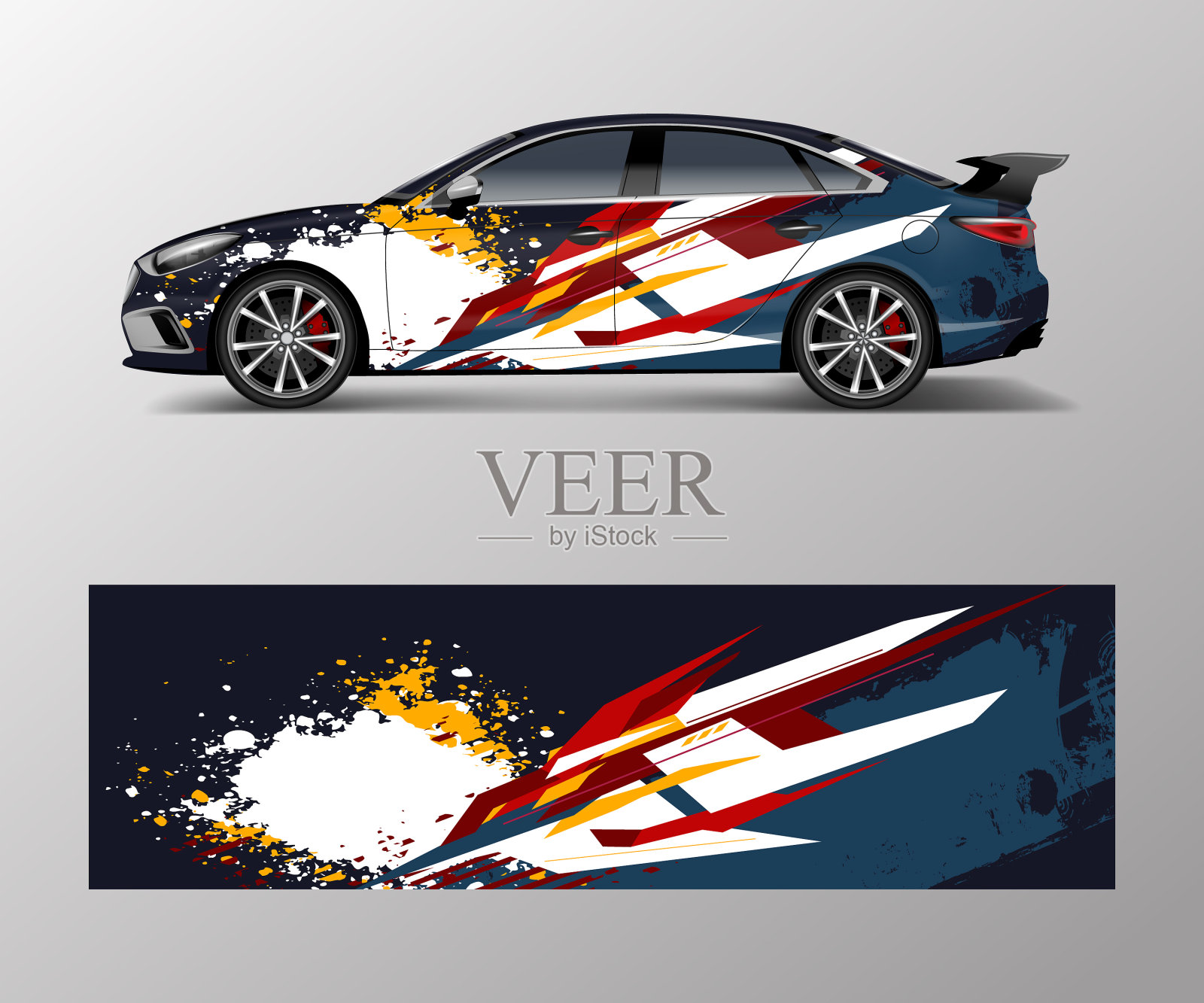 用于赛车的现代赛车包带插画图片素材