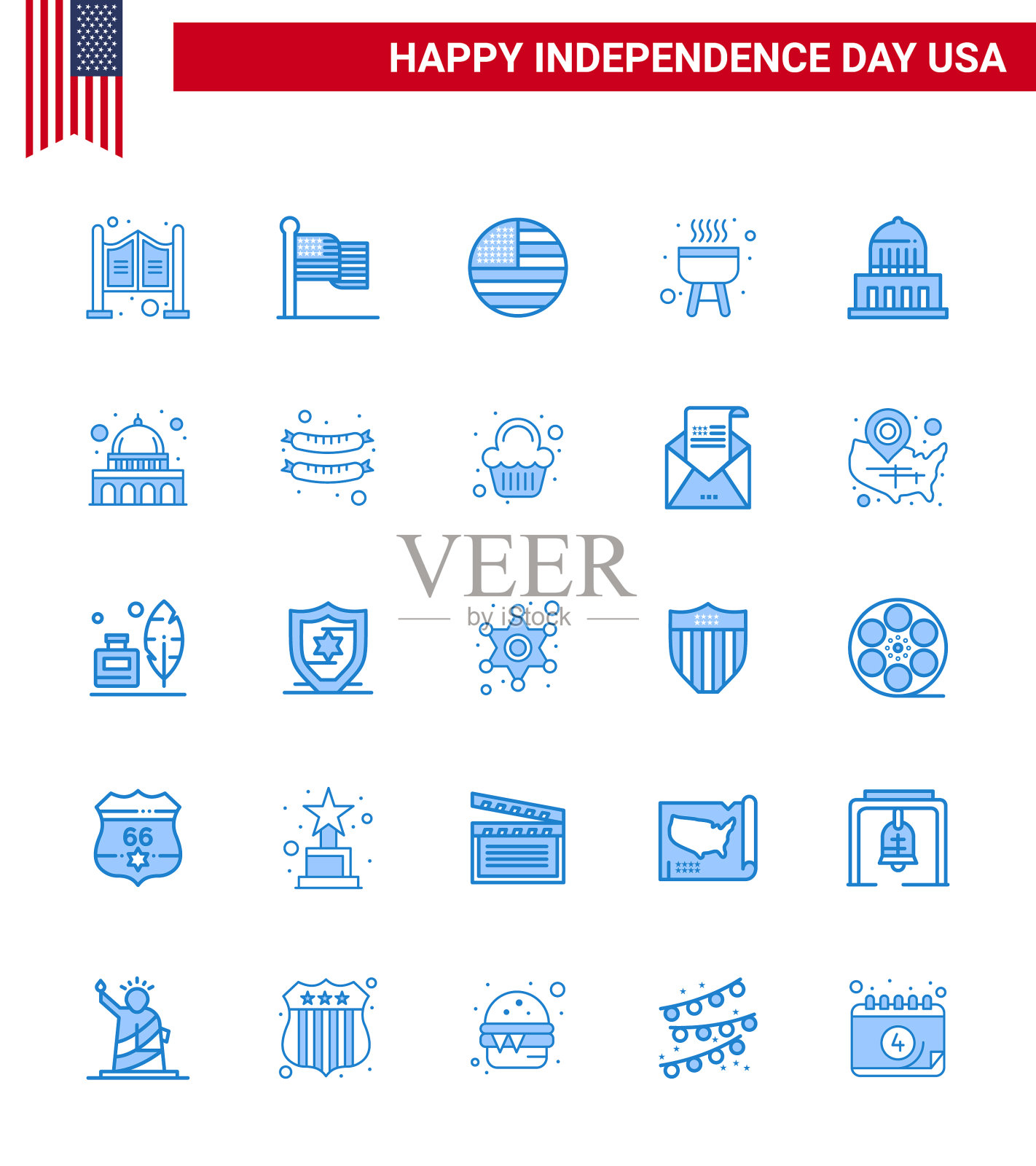 包装25创意美国独立日相关插画图片素材
