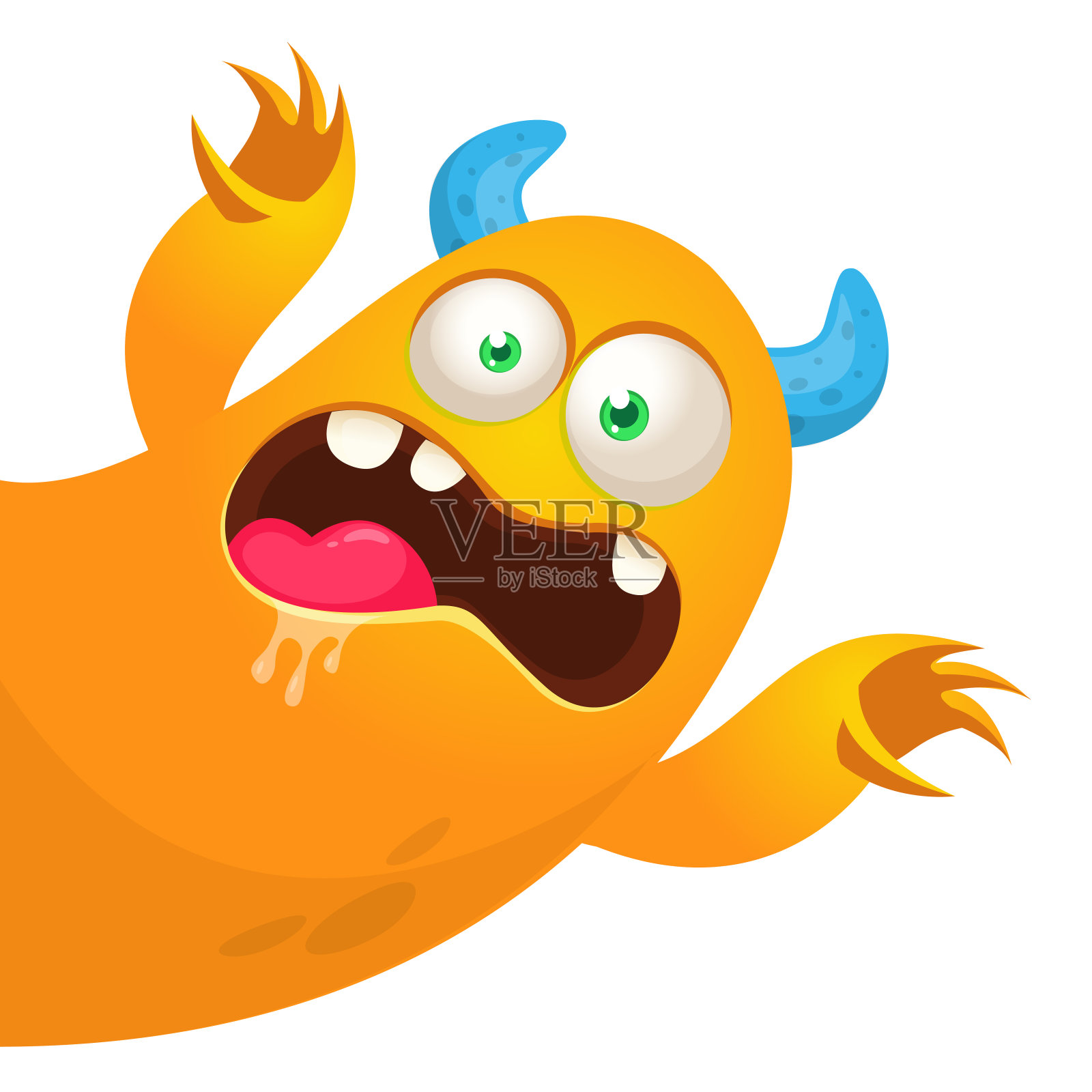 有趣的卡通怪物设计。怪物人物插图设计元素图片