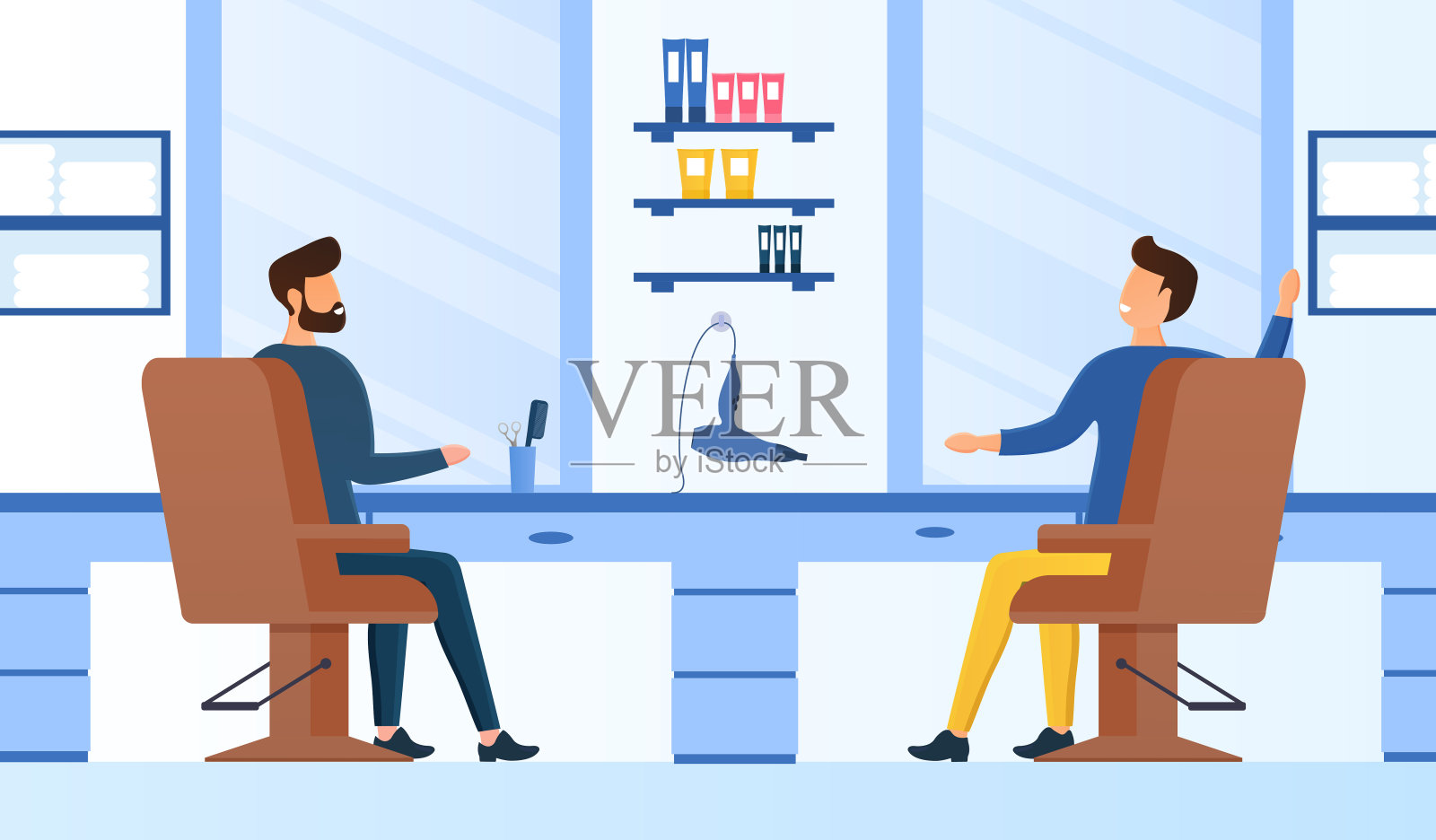 理发店男性俱乐部概念插画图片素材