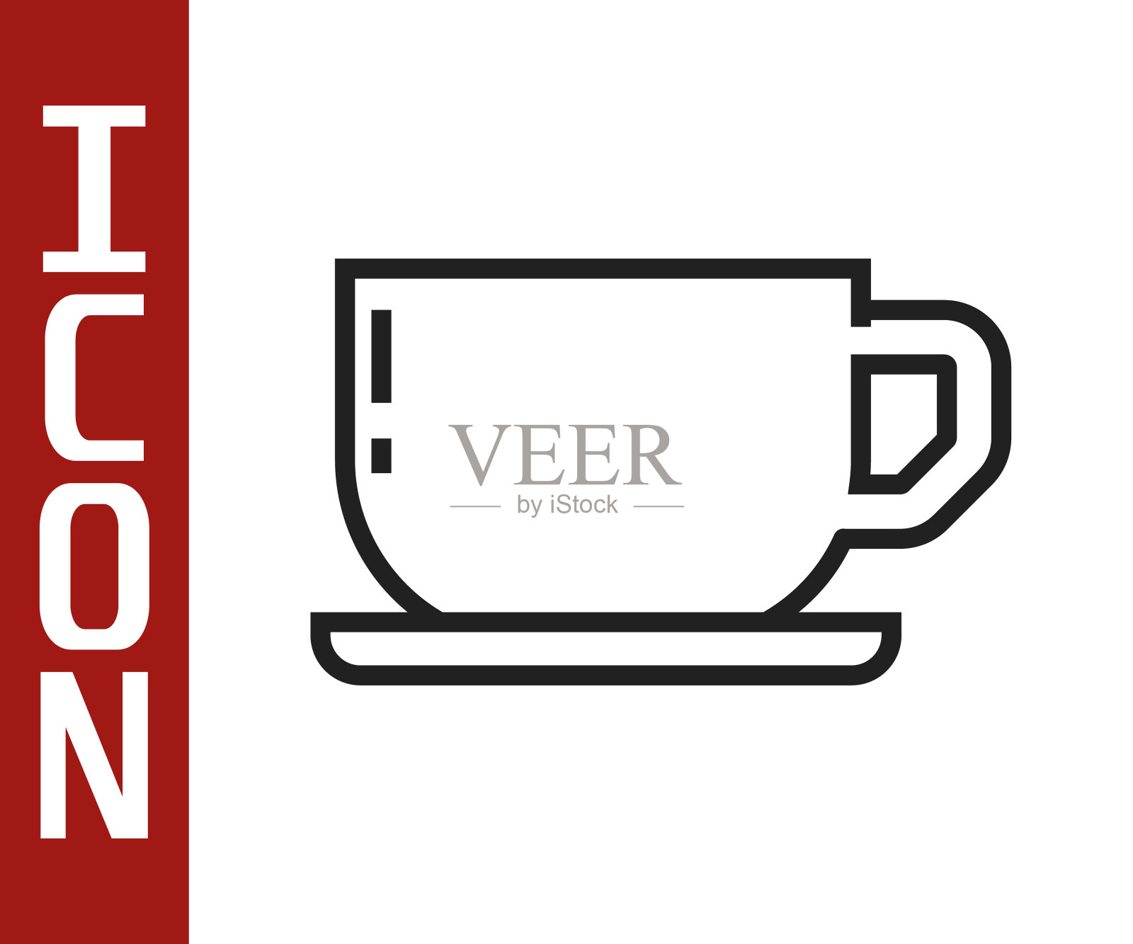 黑线咖啡杯图标孤立在白色背景。茶杯。热喝咖啡。向量插画图片素材