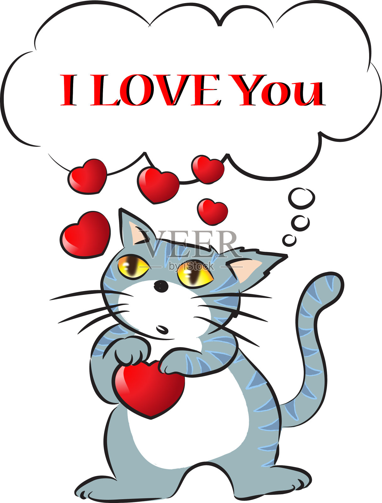 我爱你插画图片素材