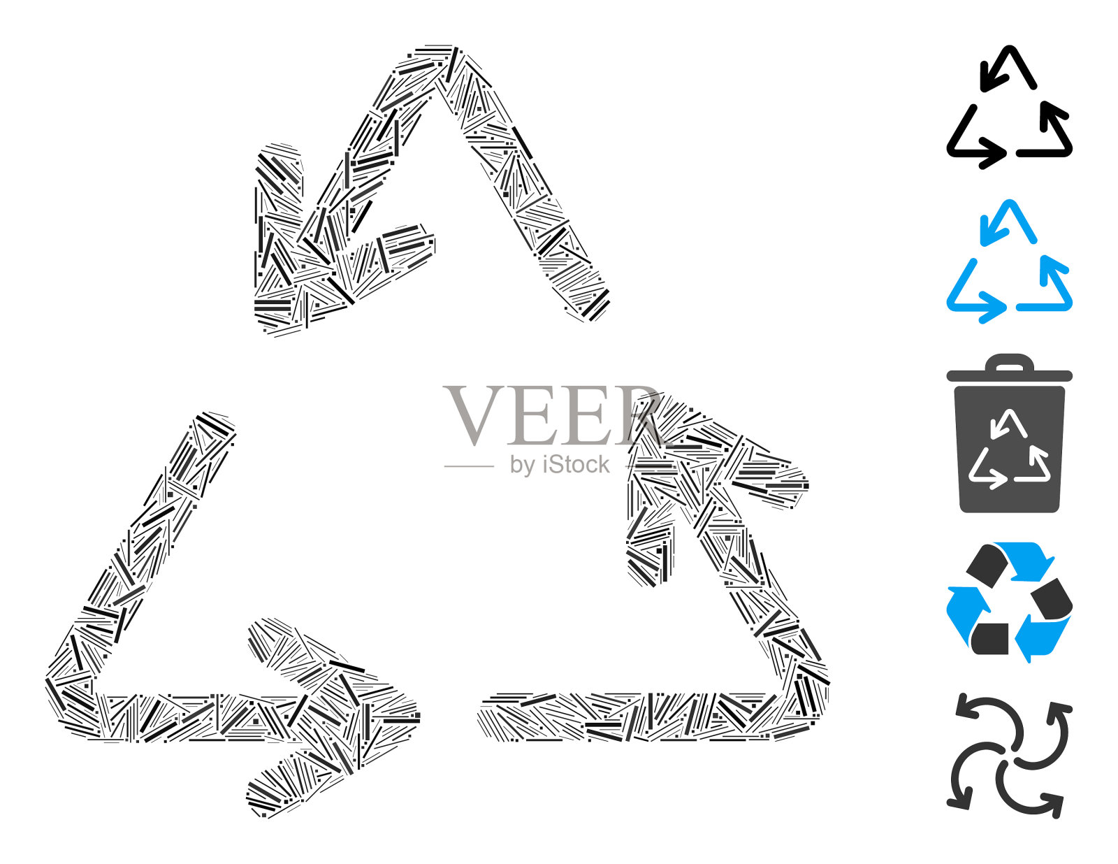 线条马赛克循环图标插画图片素材