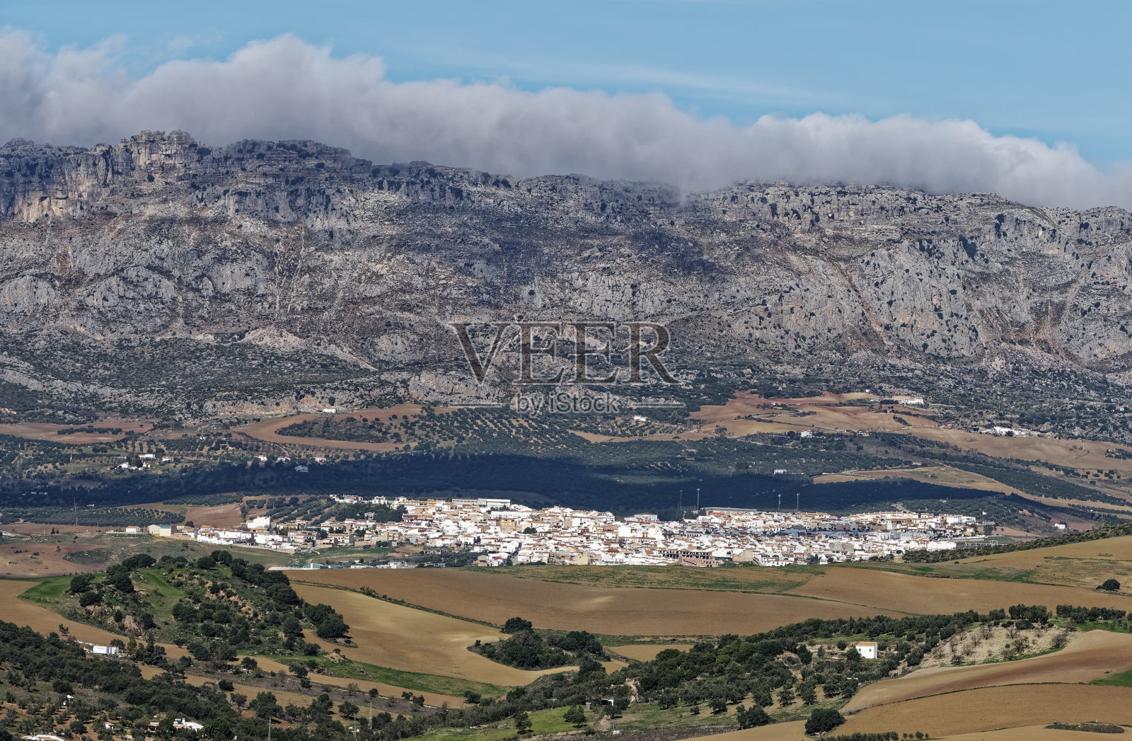 全景高角度的城市antequera照片摄影图片