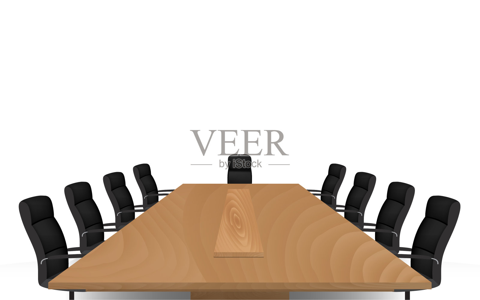 木制会议桌和椅子插画图片素材