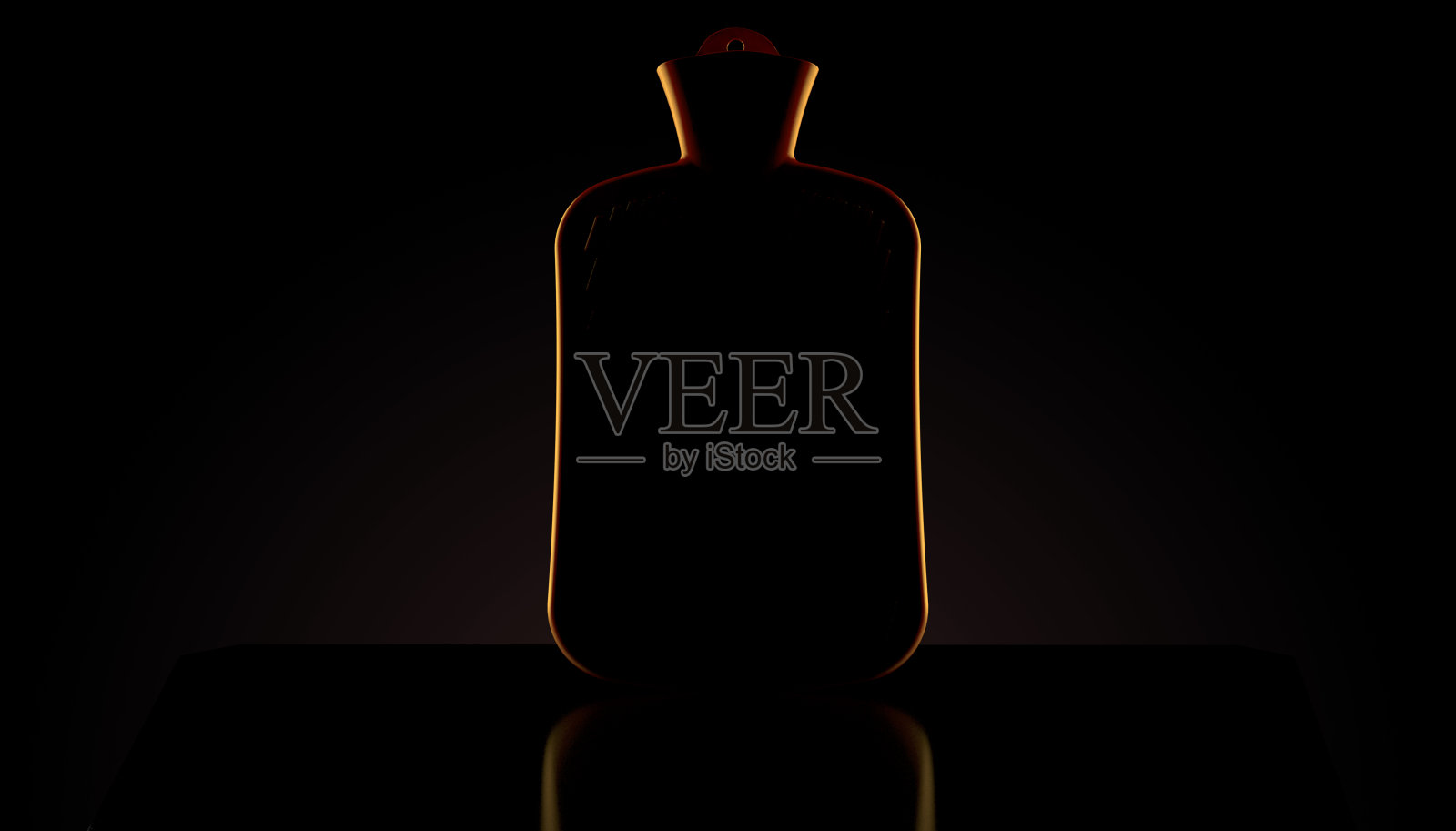 黑色背景上的热水瓶照片摄影图片