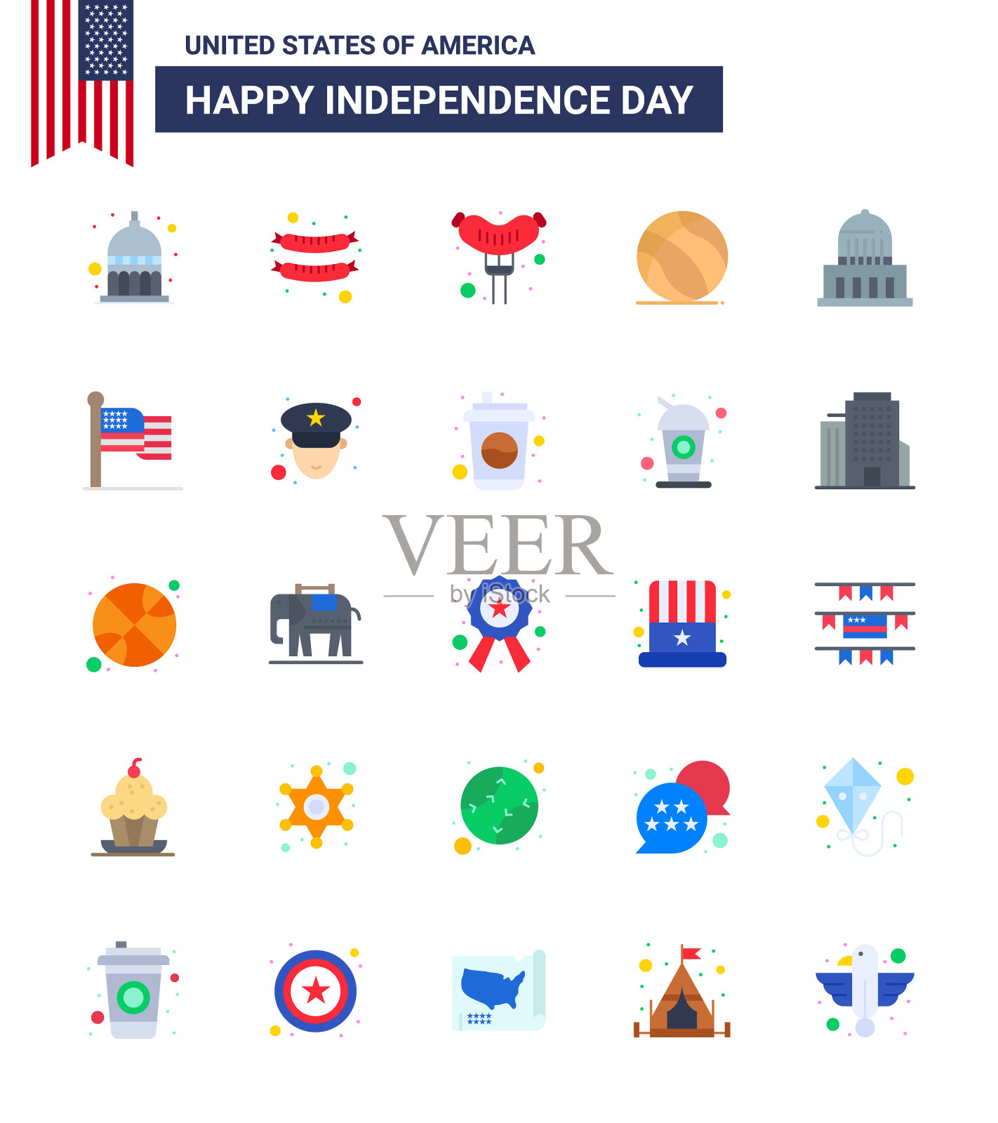 包装25创意美国独立日相关插画图片素材
