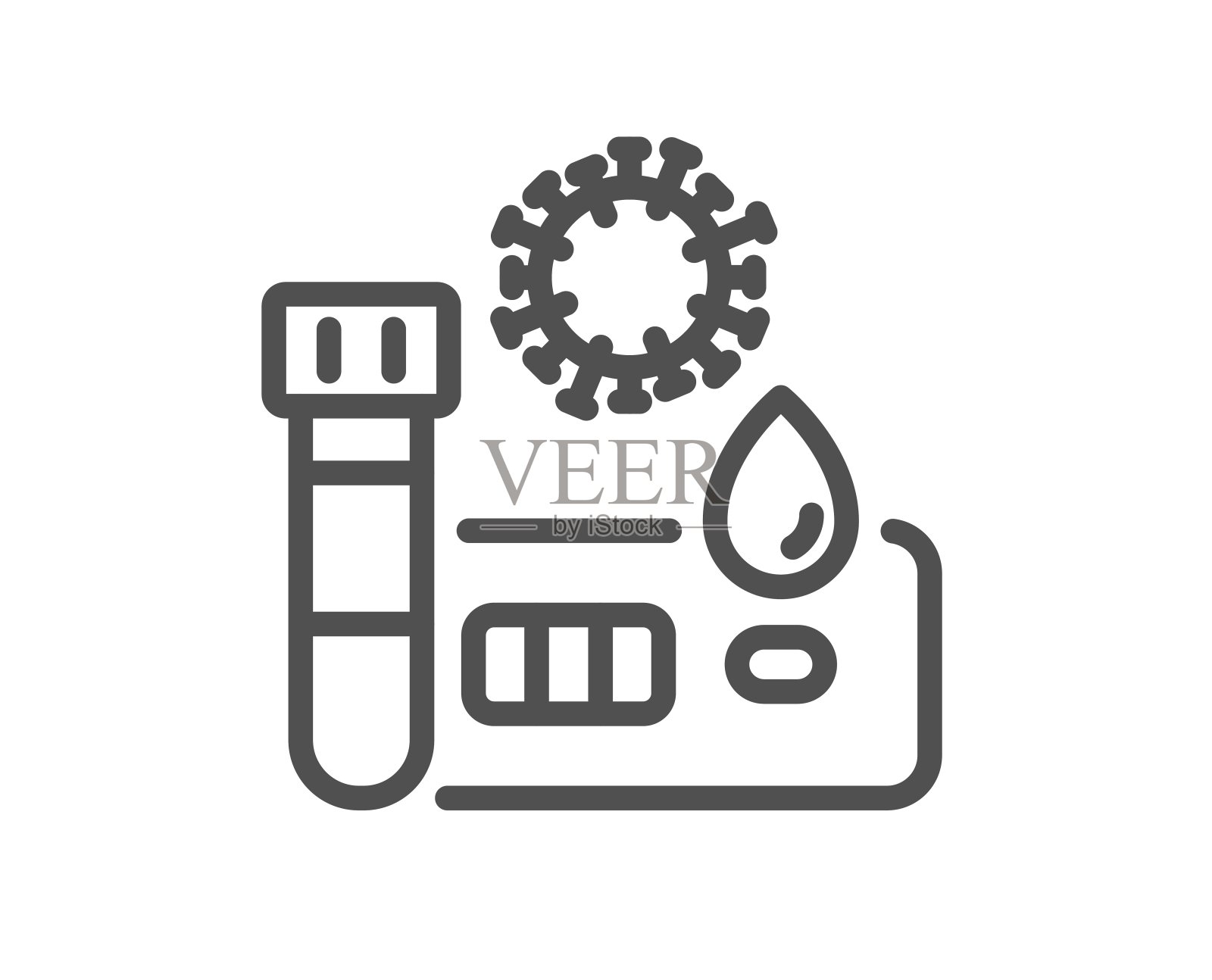 冠状病毒测试线图标。冠状病毒测试信号。向量插画图片素材