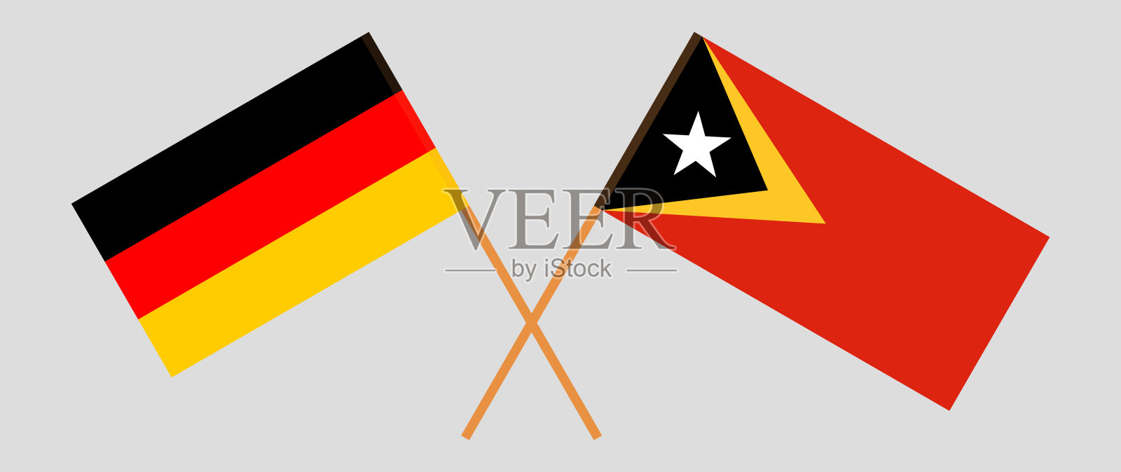 东帝汶和德国国旗交叉插画图片素材