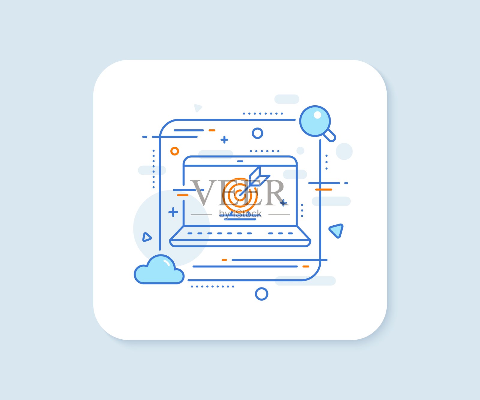 目标线图标。成功的箭头标志。向量插画图片素材