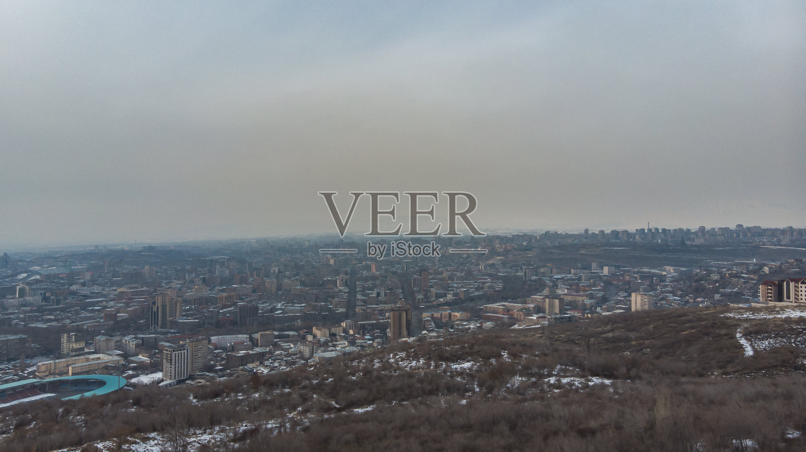 冬季城市航拍照片摄影图片