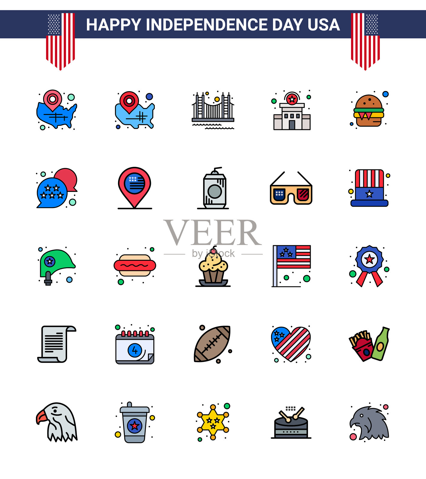包装25创意美国独立日相关插画图片素材