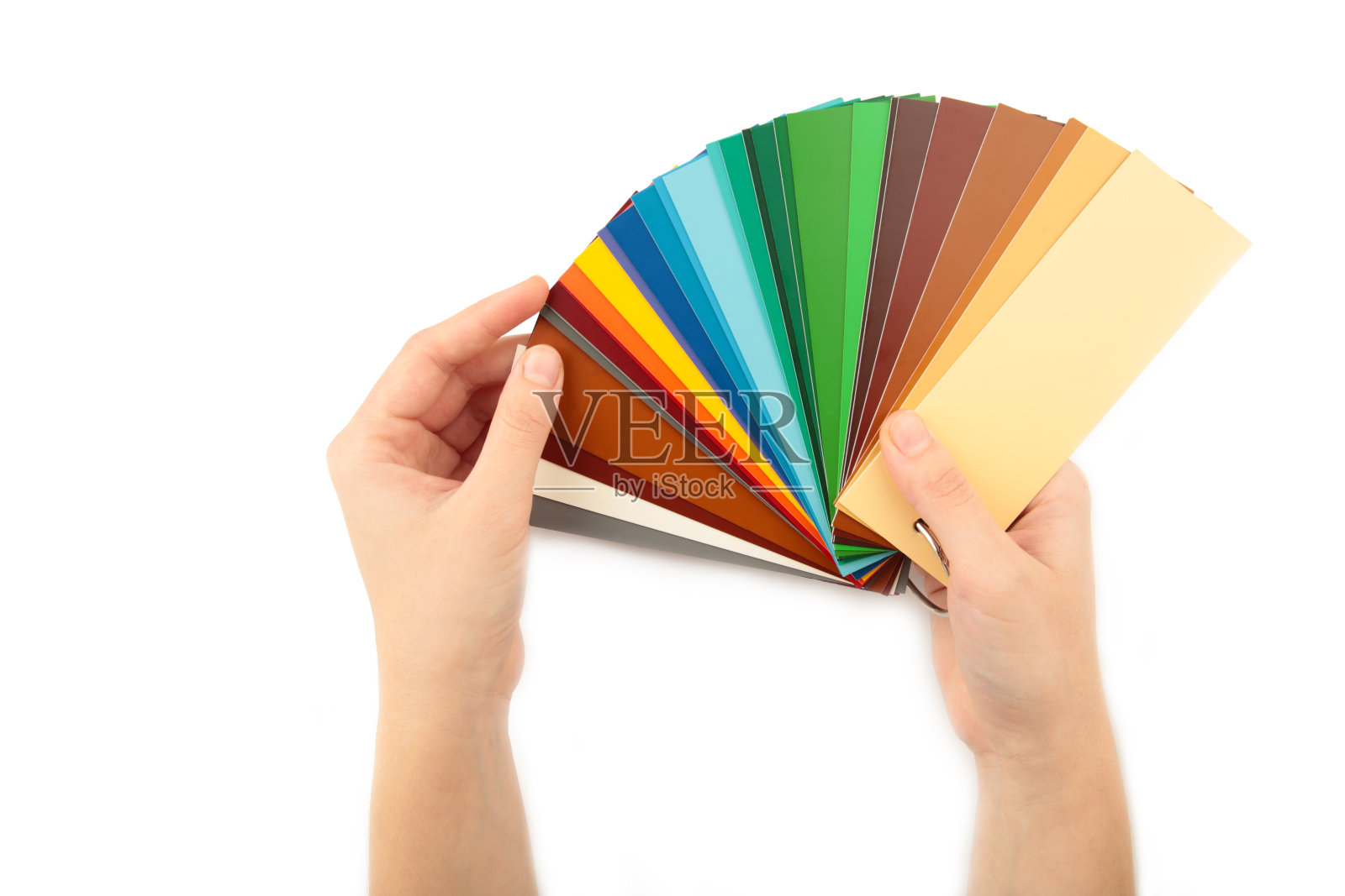 颜色范围调色板上手工孤立的白色背景照片摄影图片