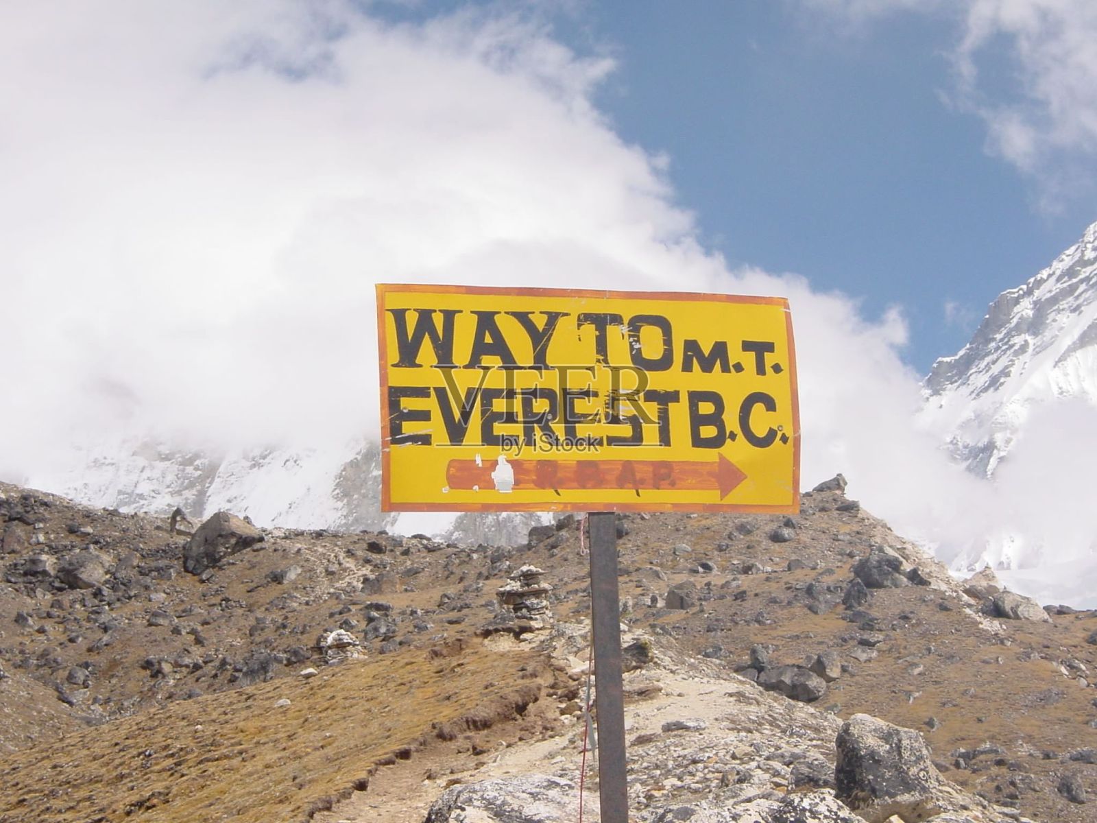 喜马拉雅山上的珠穆朗玛峰大本营照片摄影图片