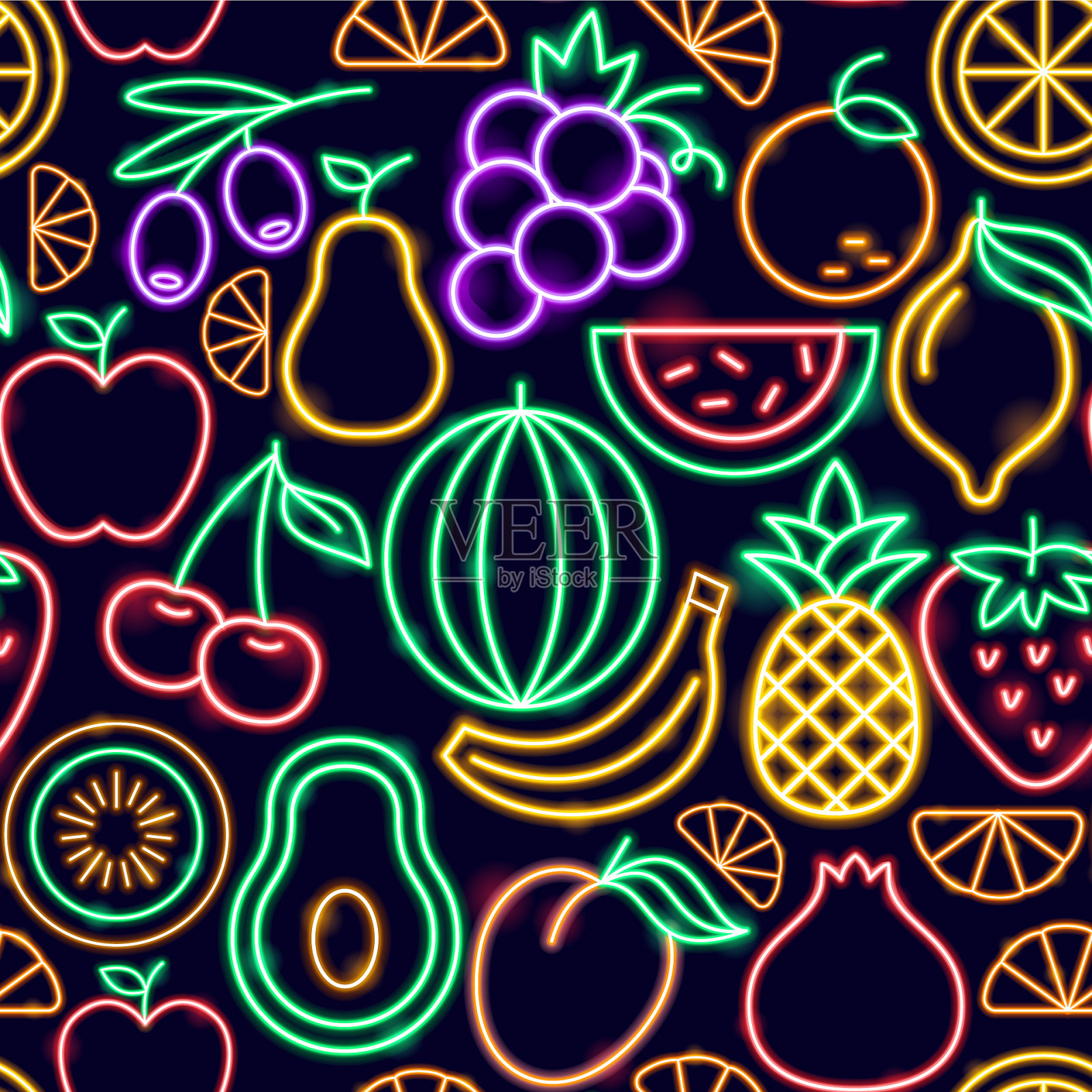 水果无缝模式插画图片素材