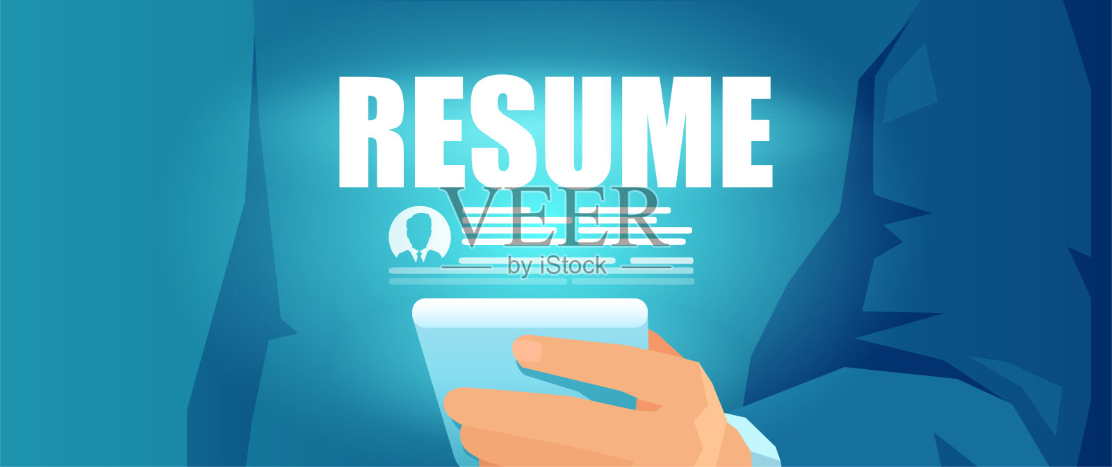 矢量商业招聘人员审查在线工作申请，候选人简历设计模板素材