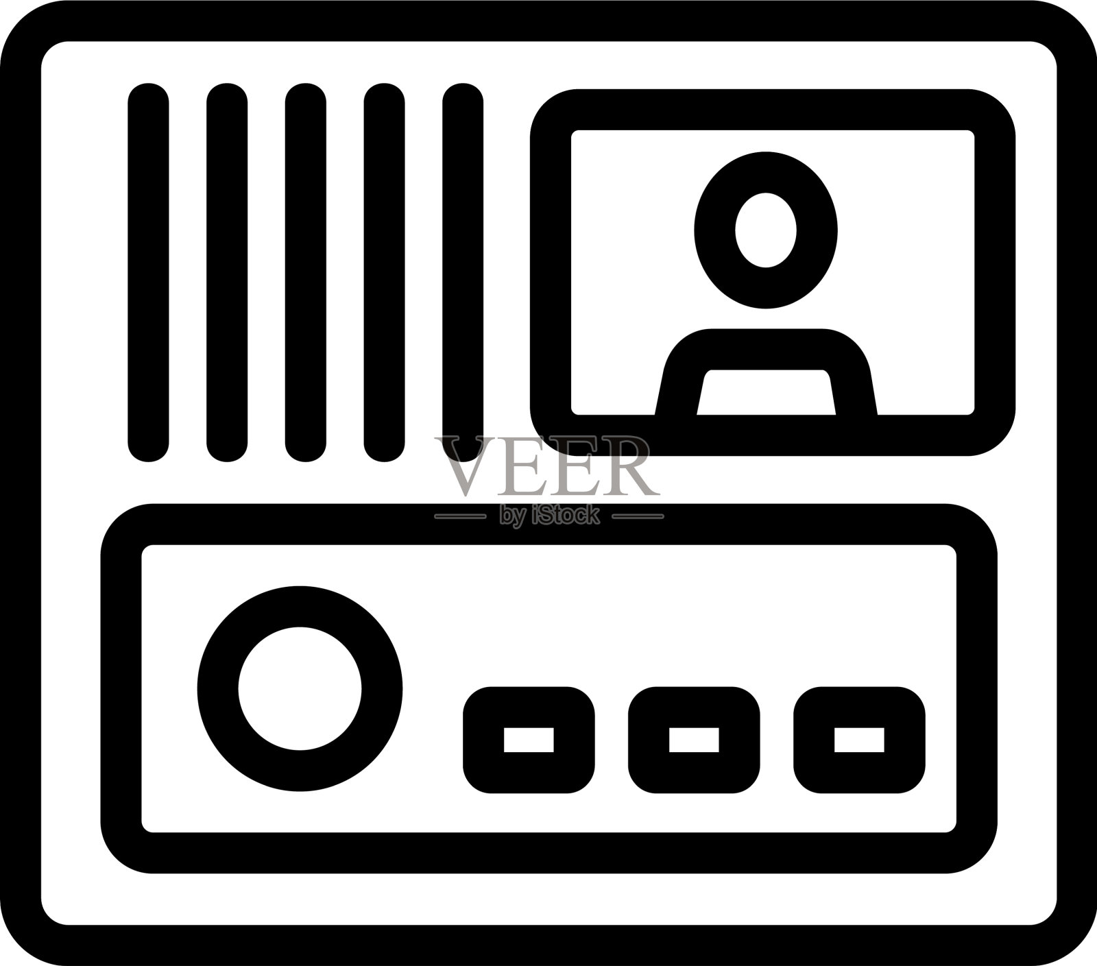 对讲安全系统图标大纲图标素材